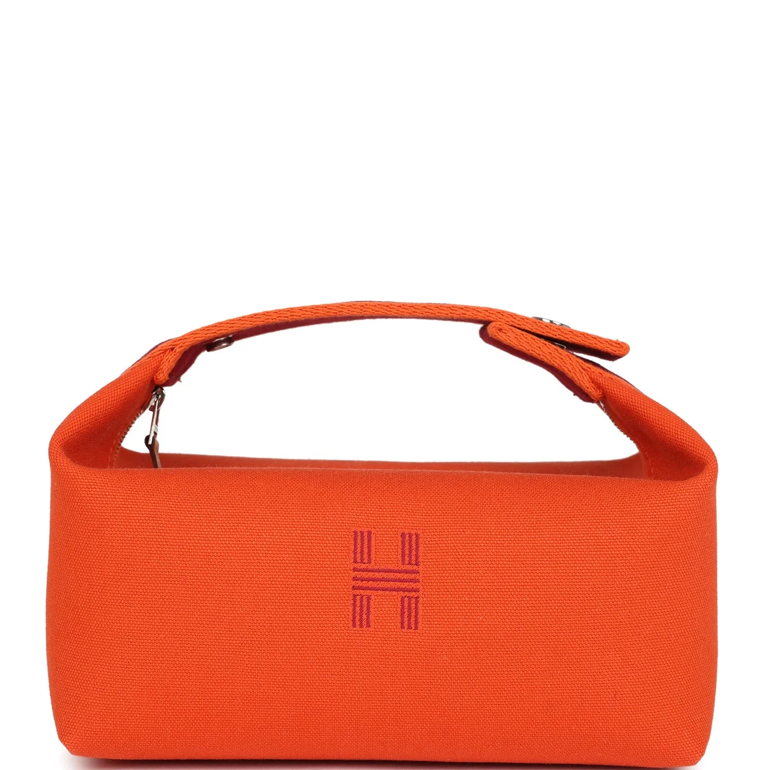 Hermes Bride A Brac Carre Case PM Feu Canvas Palladium Hardware — фото 2