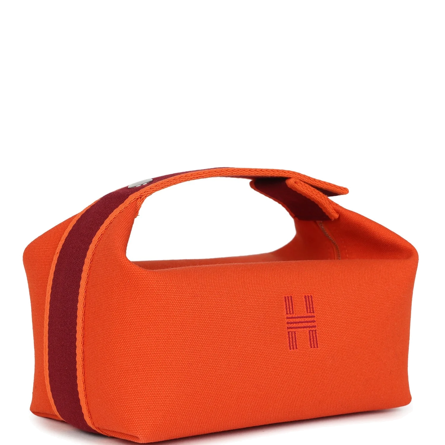 Hermes Bride A Brac Carre Case PM Feu Canvas Palladium Hardware — фото 3