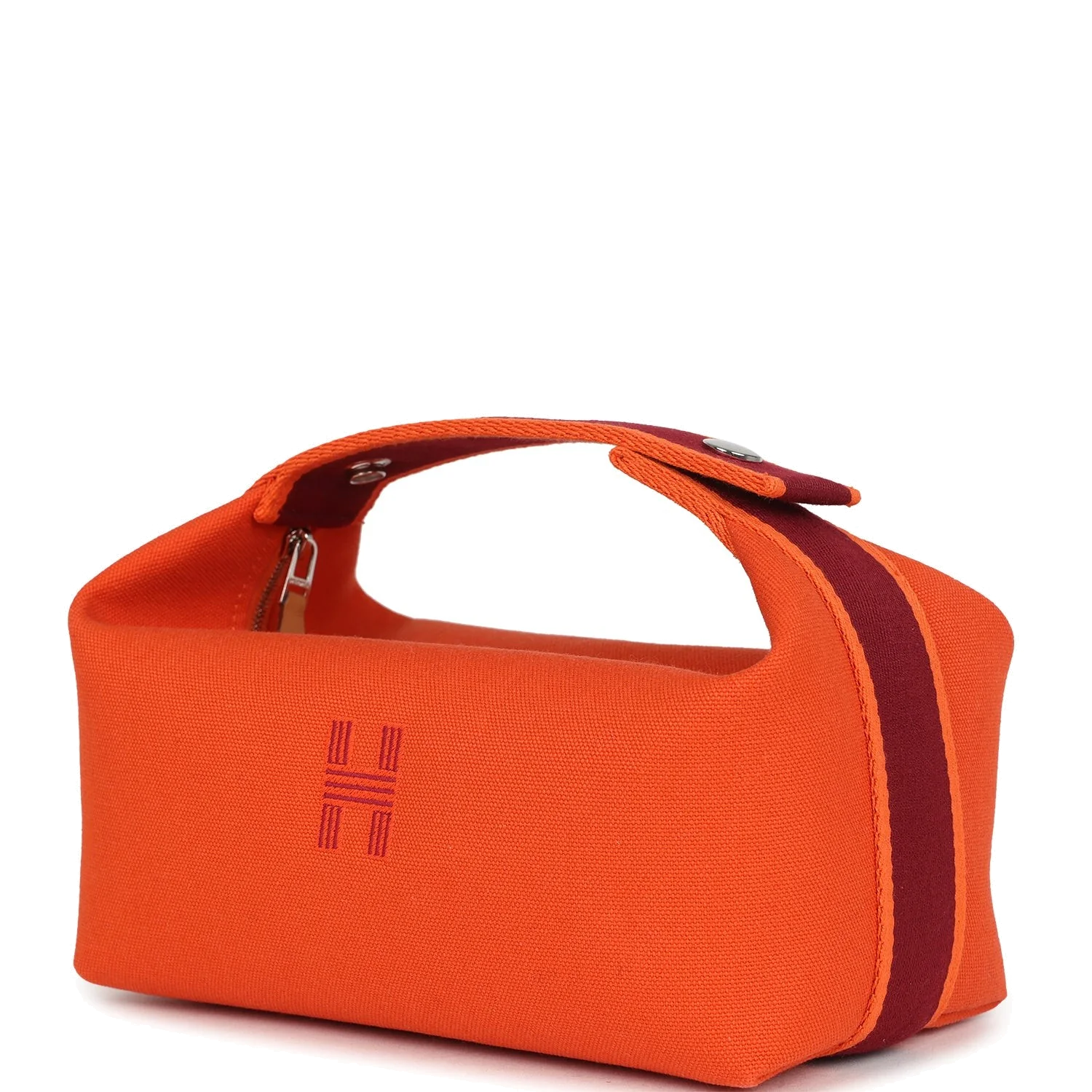 Hermes Bride A Brac Carre Case PM Feu Canvas Palladium Hardware — фото 6