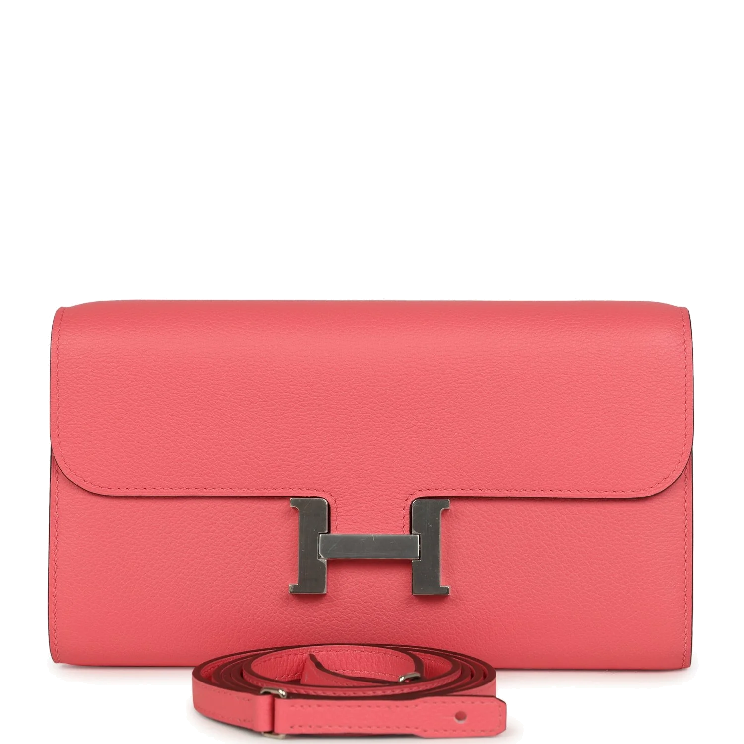 Hermes Constance Wallet To Go Rose Azalee Evercolor Palladium Hardware