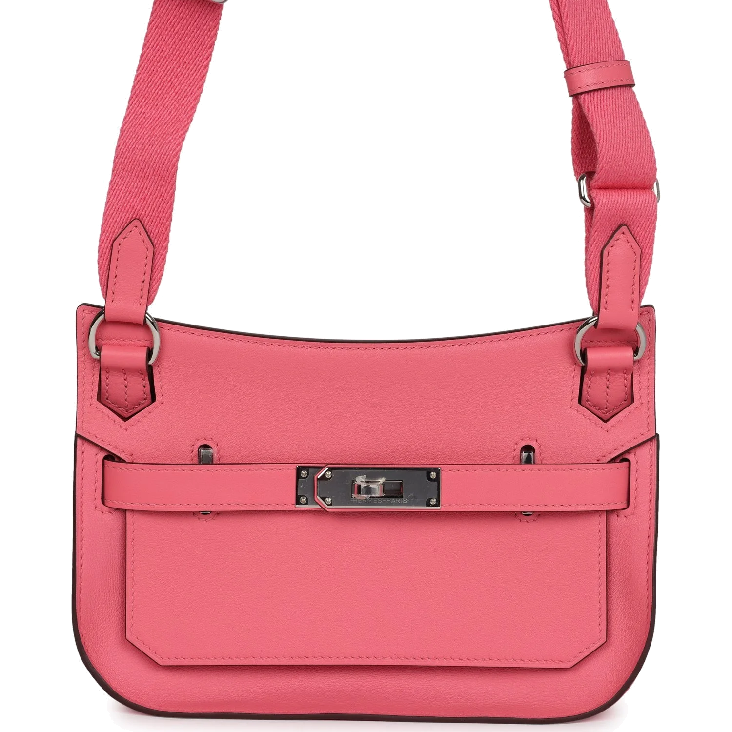 Hermes Mini Jypsiere Rose Azalee Swift Palladium Hardware — фото 1