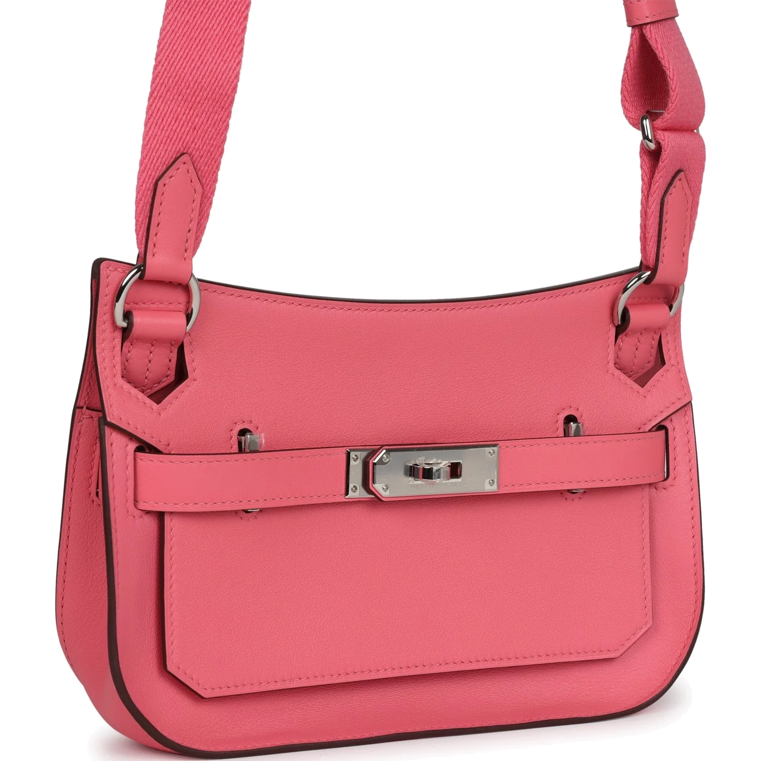 Hermes Mini Jypsiere Rose Azalee Swift Palladium Hardware — фото 3