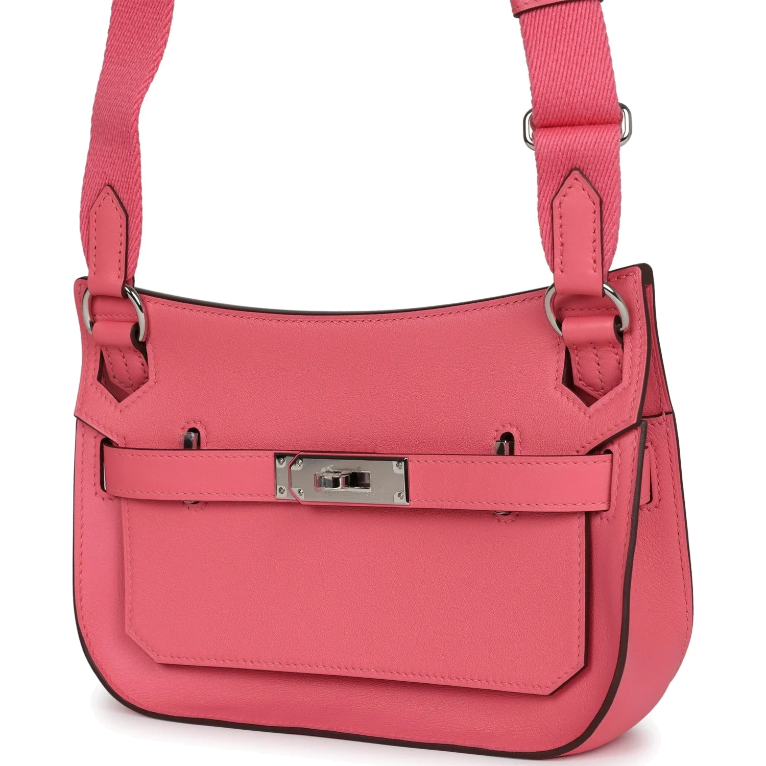 Hermes Mini Jypsiere Rose Azalee Swift Palladium Hardware — фото 6