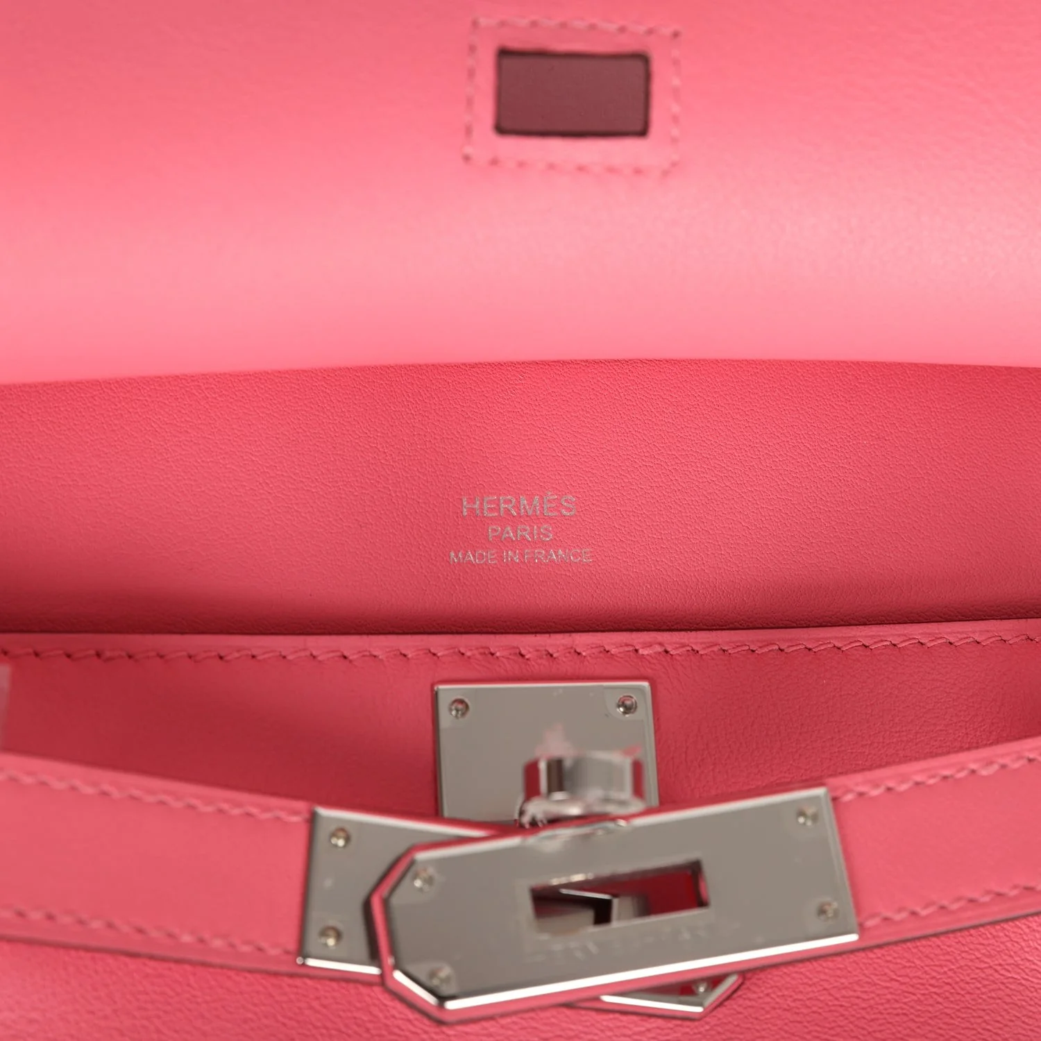 Hermes Mini Jypsiere Rose Azalee Swift Palladium Hardware — фото 8