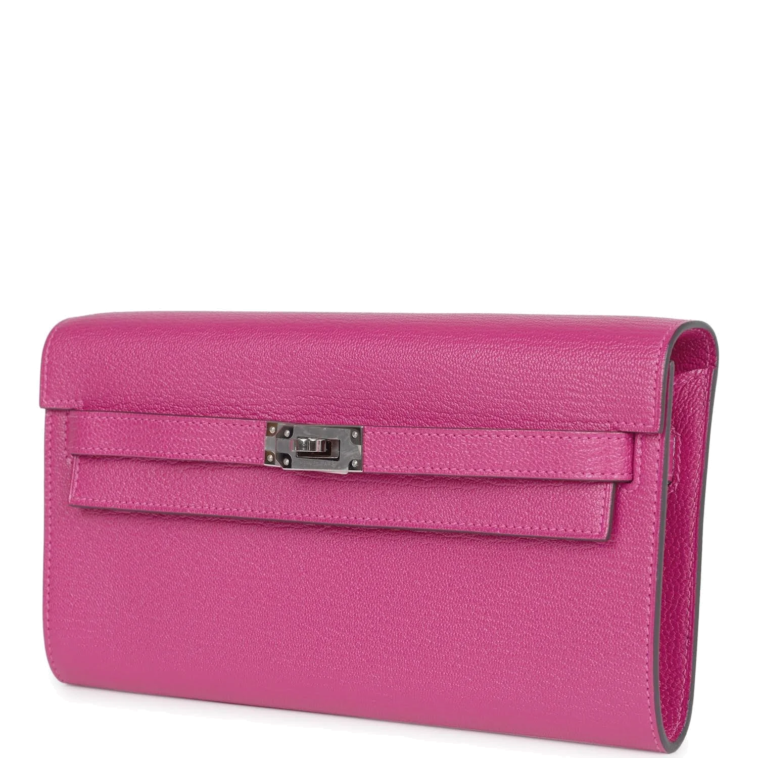Hermes Kelly Wallet To Go Rose Pourpre Chevre Palladium Hardware — фото 6