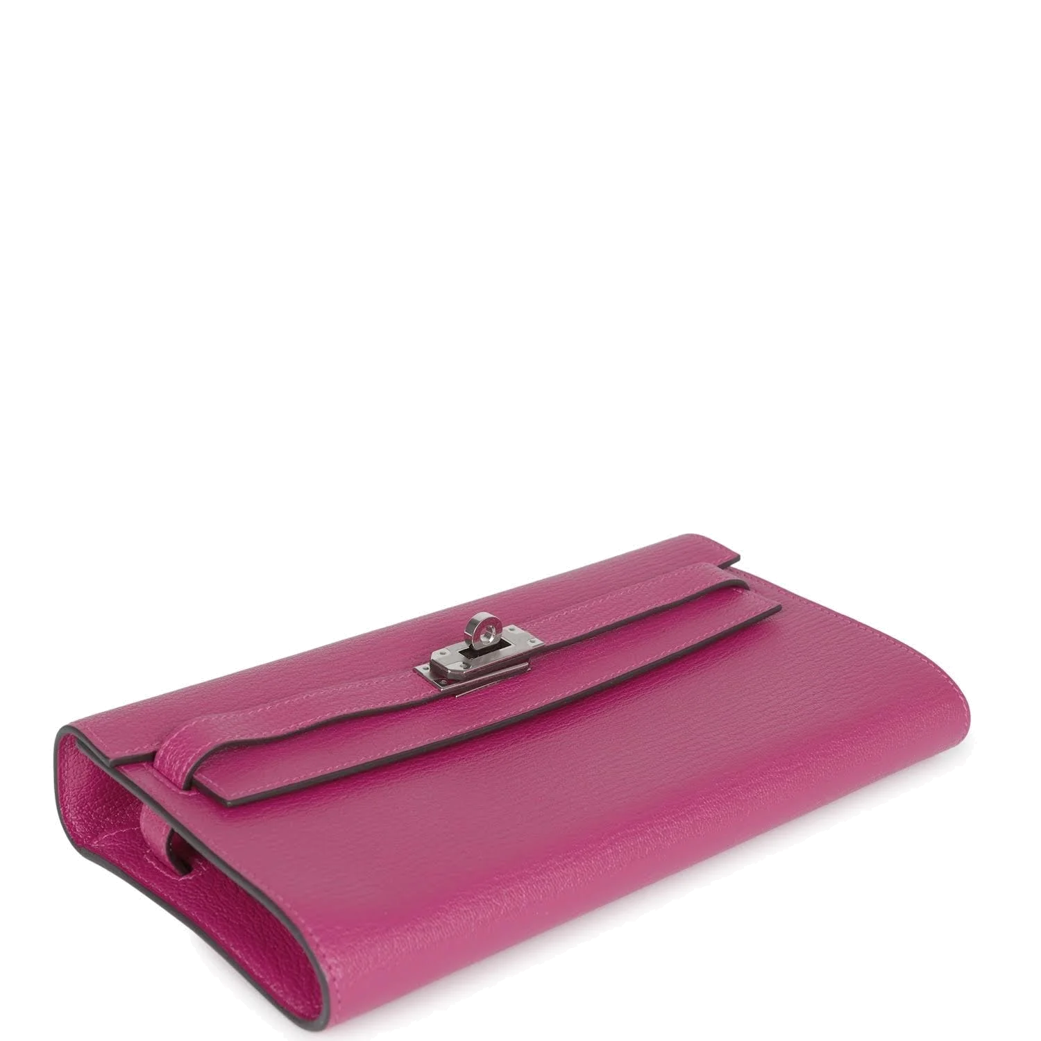 Hermes Kelly Wallet To Go Rose Pourpre Chevre Palladium Hardware — фото 7