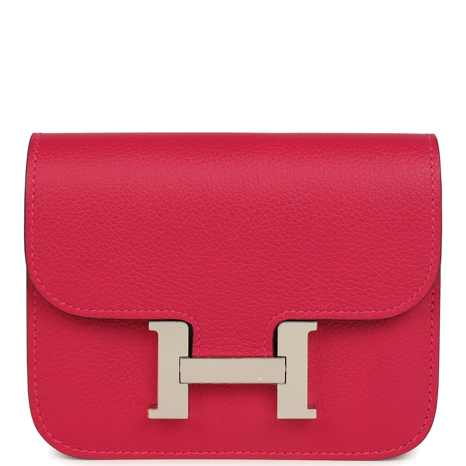 Hermes Constance Slim Wallet Framboise Verso Evercolor Palladium Hardware — фото 2