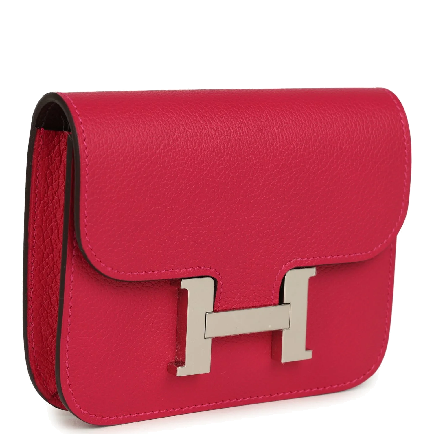 Hermes Constance Slim Wallet Framboise Verso Evercolor Palladium Hardware — фото 3