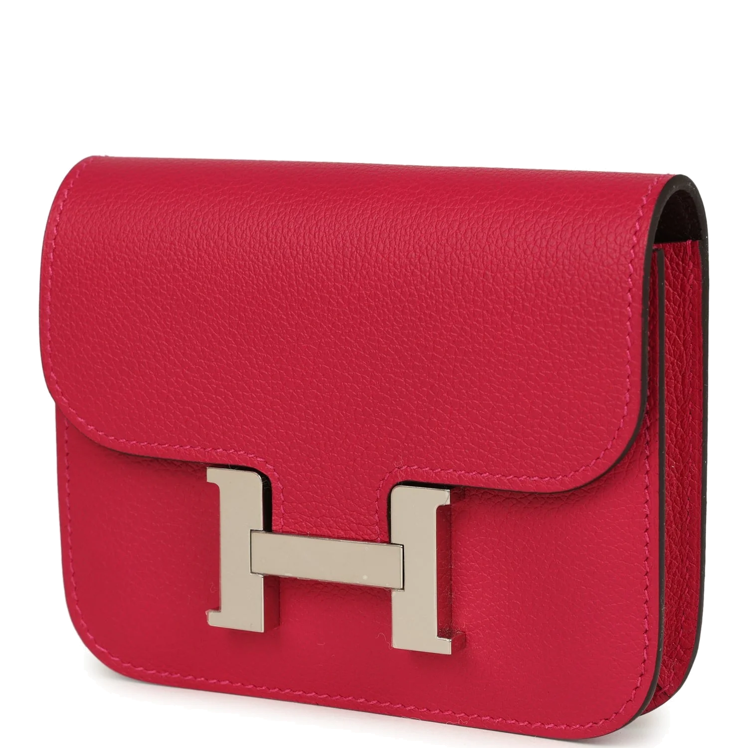 Hermes Constance Slim Wallet Framboise Verso Evercolor Palladium Hardware — фото 6