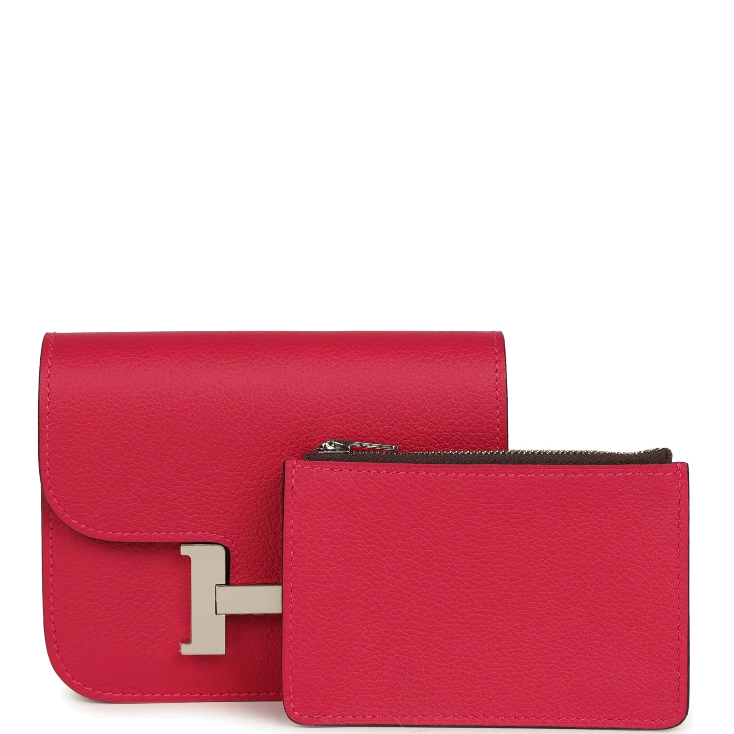 Hermes Constance Slim Wallet Framboise Verso Evercolor Palladium Hardware — фото 8