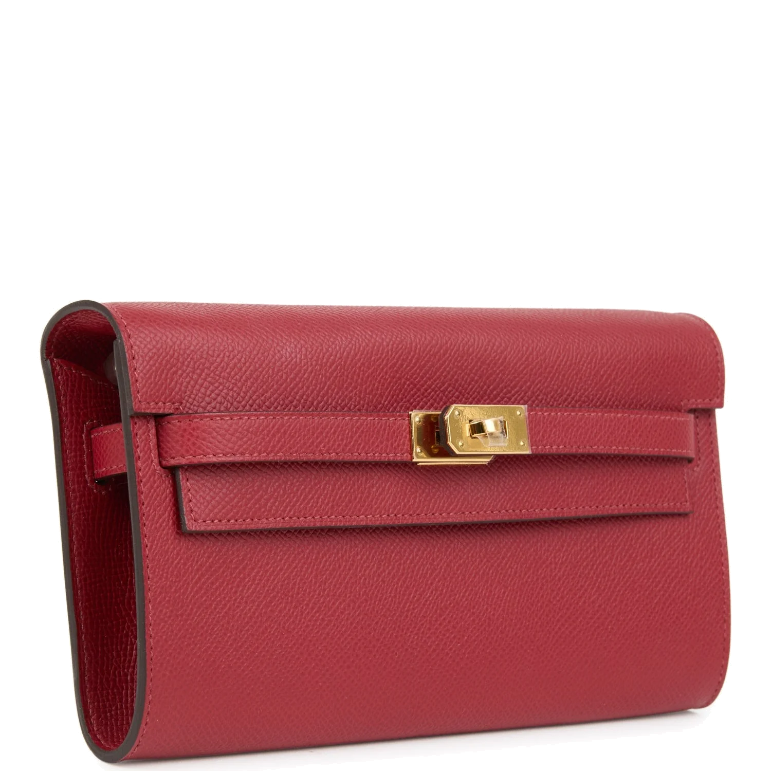 Hermes Kelly Wallet To Go Rouge Grenat Epsom Gold Hardware — фото 3