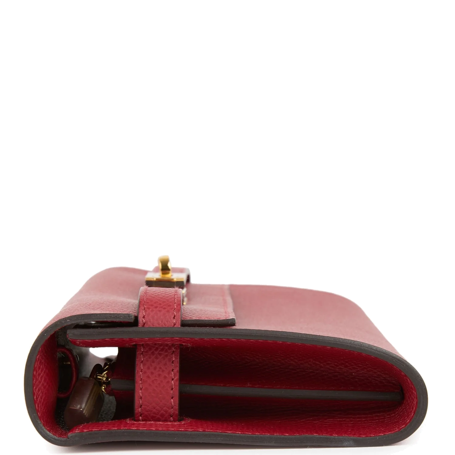 Hermes Kelly Wallet To Go Rouge Grenat Epsom Gold Hardware — фото 4
