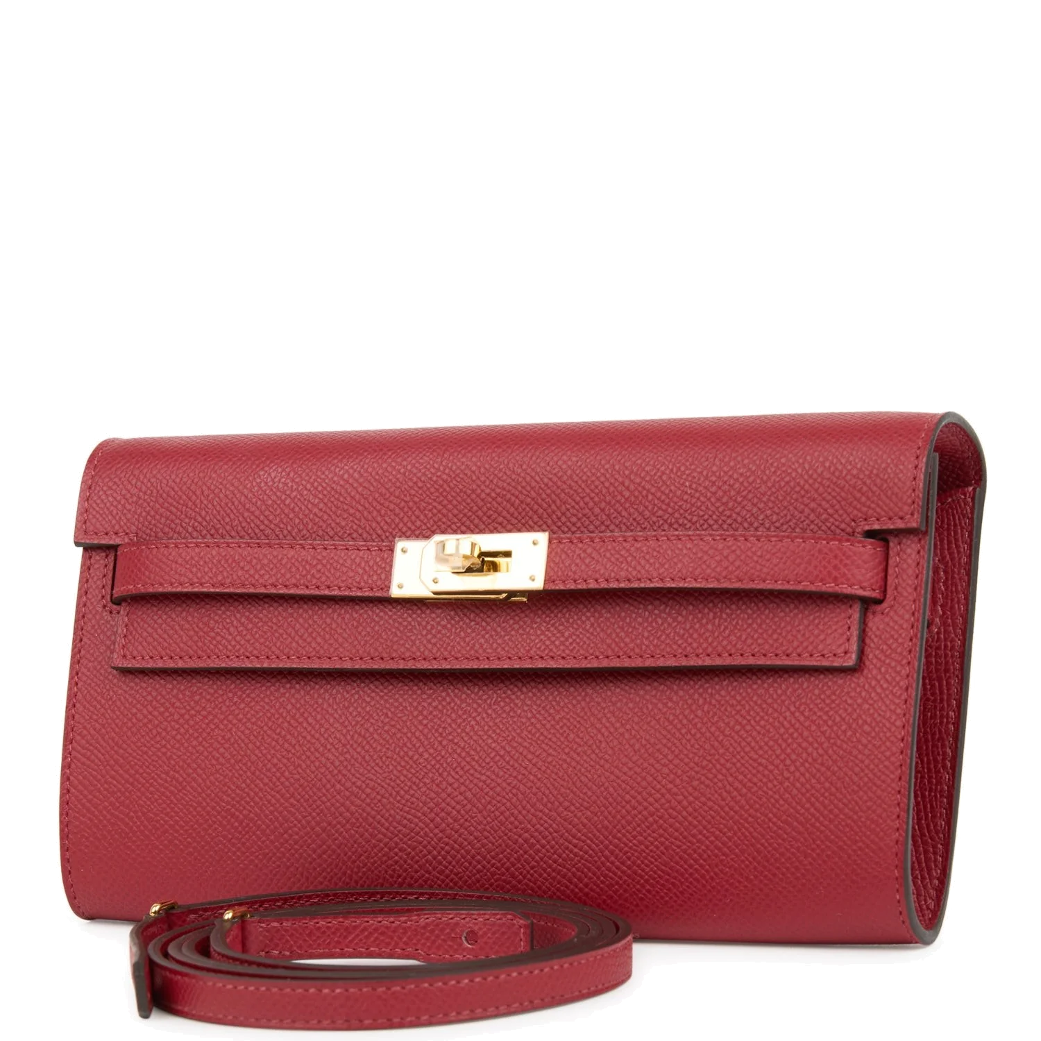 Hermes Kelly Wallet To Go Rouge Grenat Epsom Gold Hardware — фото 6