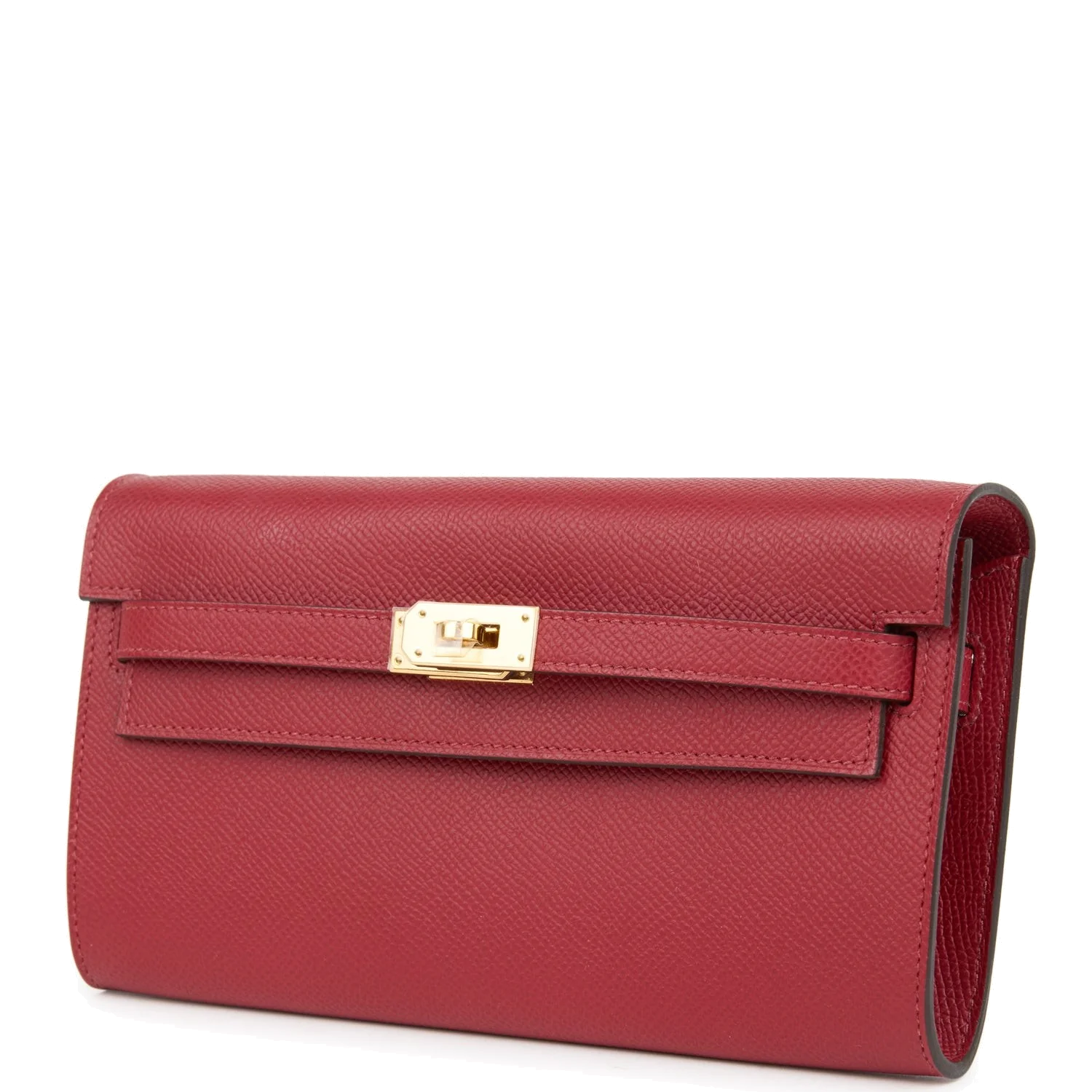 Hermes Kelly Wallet To Go Rouge Grenat Epsom Gold Hardware — фото 7