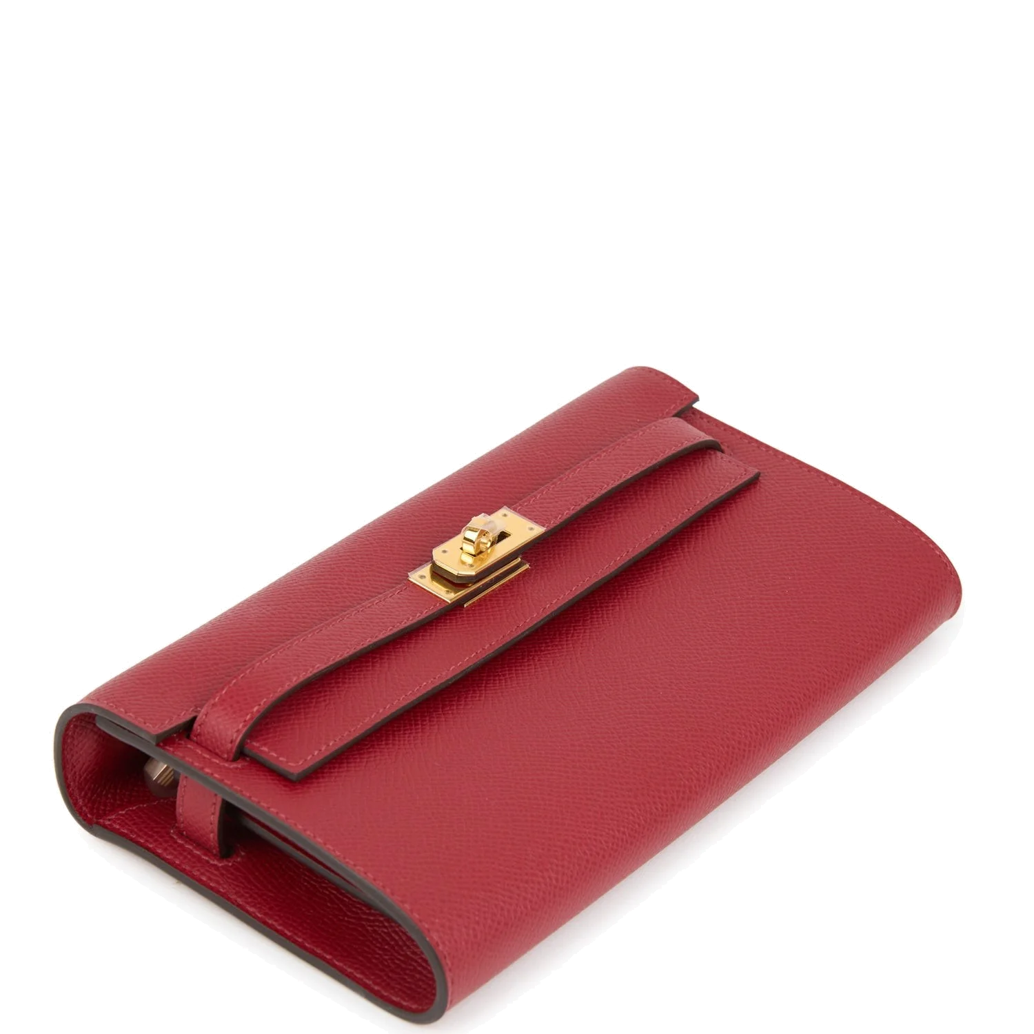 Hermes Kelly Wallet To Go Rouge Grenat Epsom Gold Hardware — фото 8