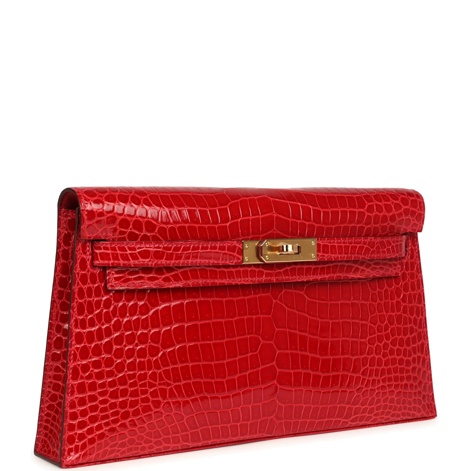 Hermes Kelly Elan Braise Shiny Porosus Crocodile Gold Hardware — фото 3