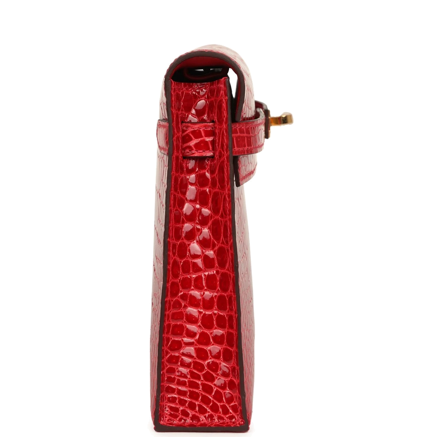 Hermes Kelly Elan Braise Shiny Porosus Crocodile Gold Hardware — фото 4