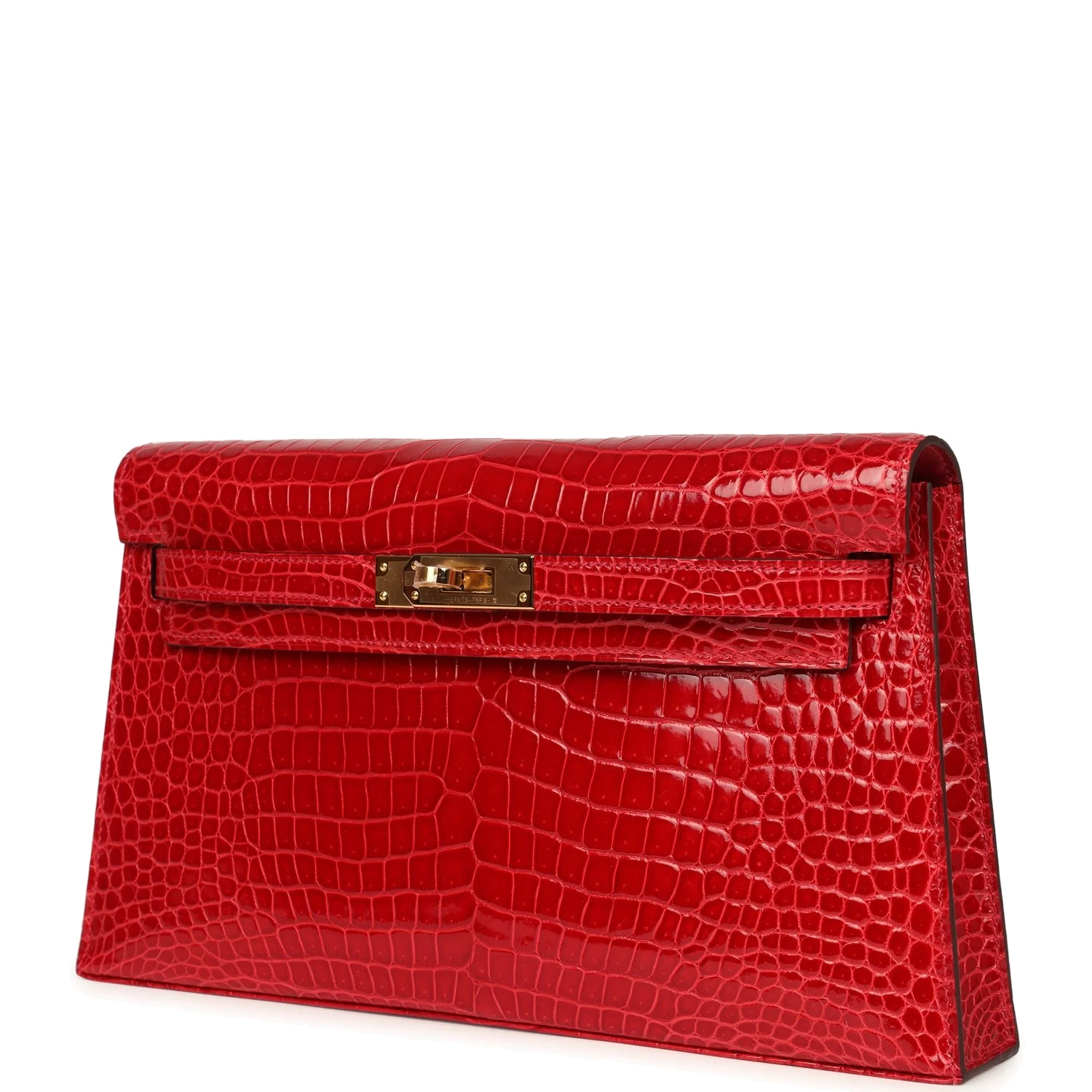 Hermes Kelly Elan Braise Shiny Porosus Crocodile Gold Hardware — фото 6