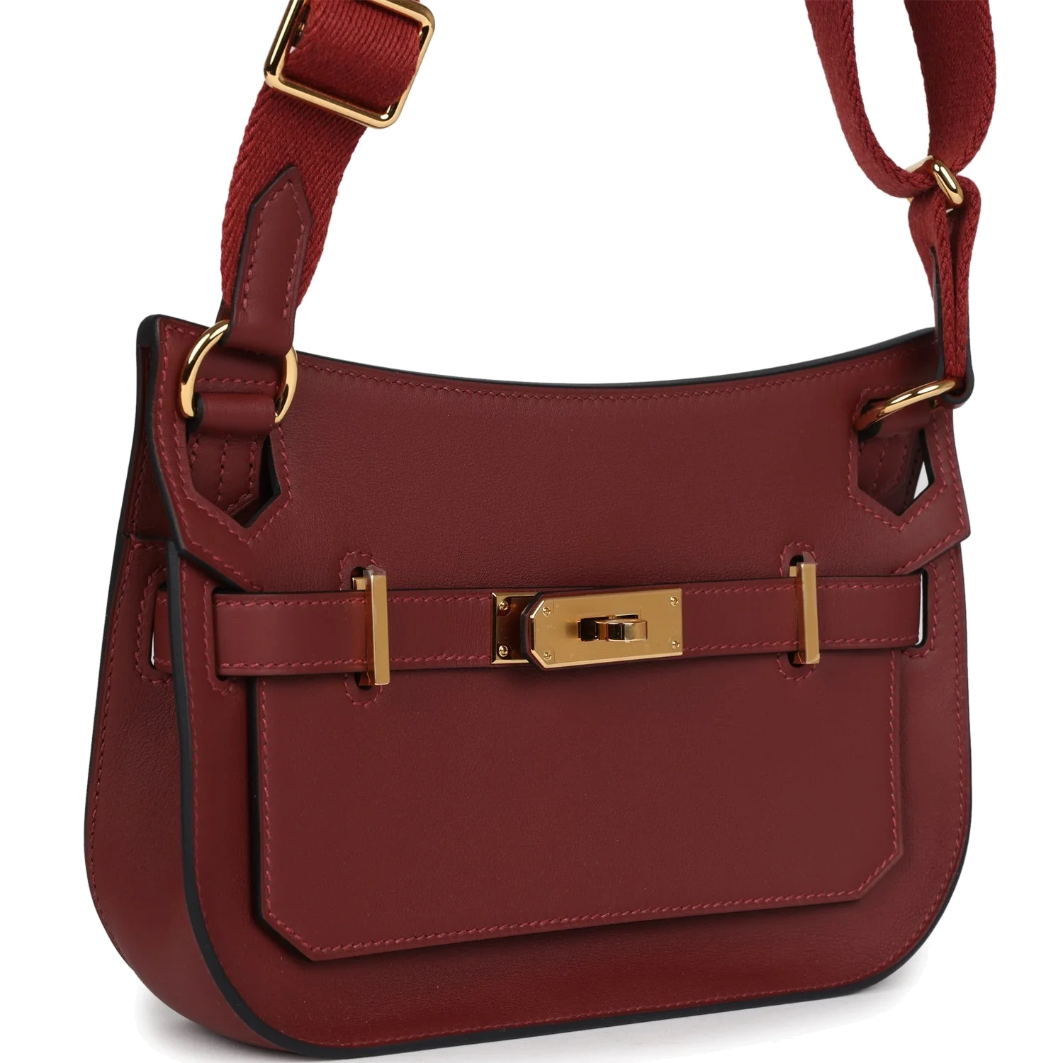 Hermes Mini Jypsiere Rouge H Swift Gold Hardware — фото 3