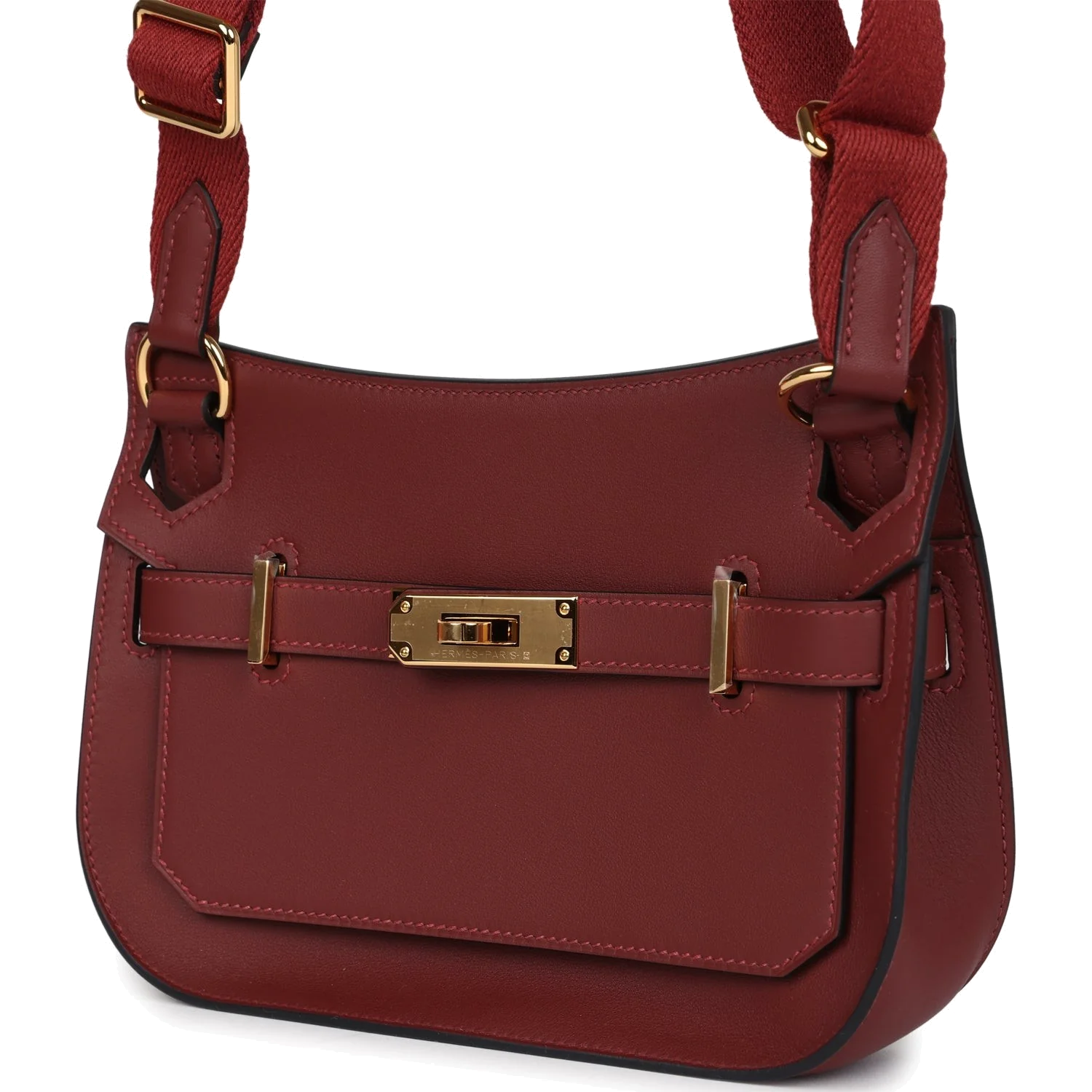 Hermes Mini Jypsiere Rouge H Swift Gold Hardware — фото 6
