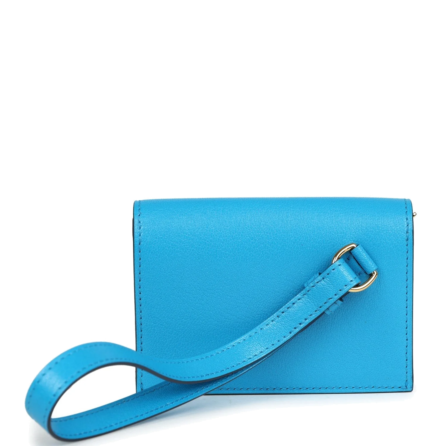 Hermes Kelly Pocket Slim Wallet Bleu Frida Chevre Gold Hardware — фото 5