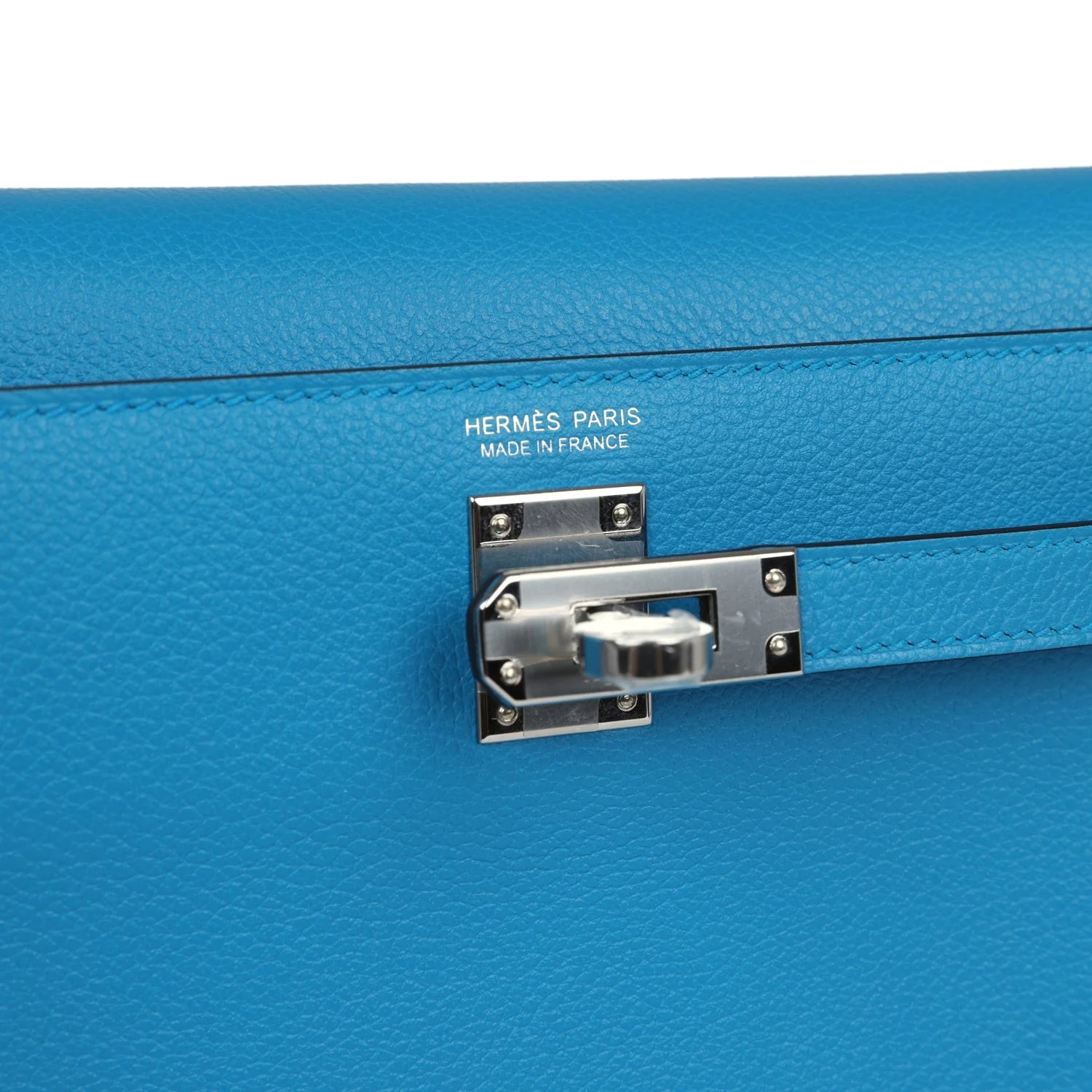 Hermes Kelly Danse Bleu Zanzibar Evercolor Palladium Hardware — фото 8