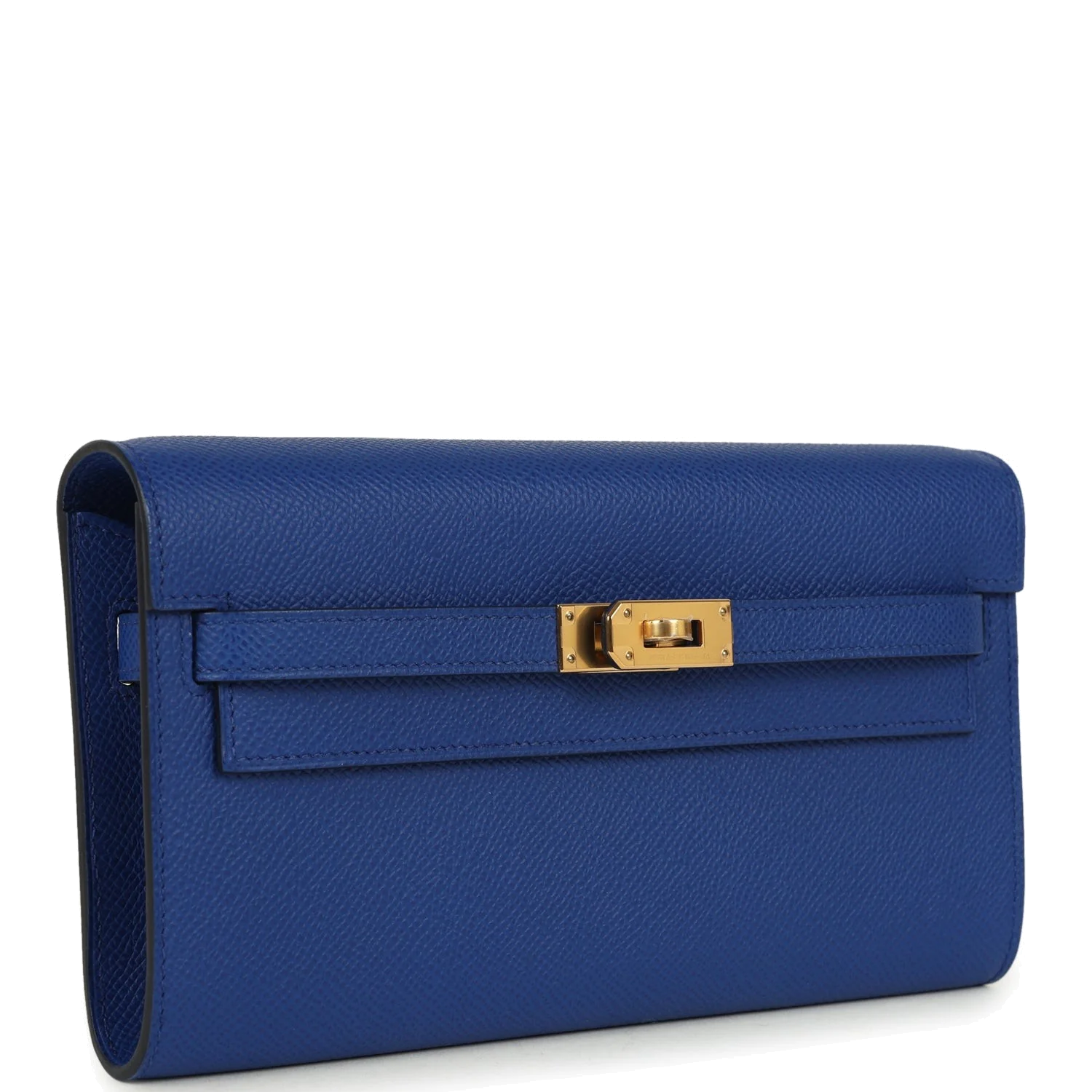 Hermes Kelly Wallet To Go Bleu Royal Epsom Gold Hardware — фото 3