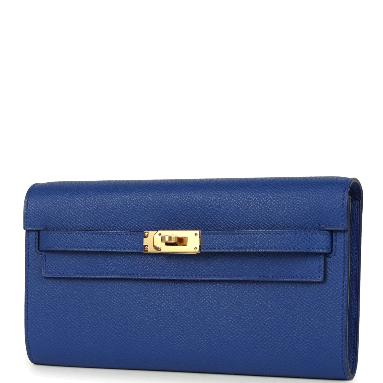 Hermes Kelly Wallet To Go Bleu Royal Epsom Gold Hardware — фото 6