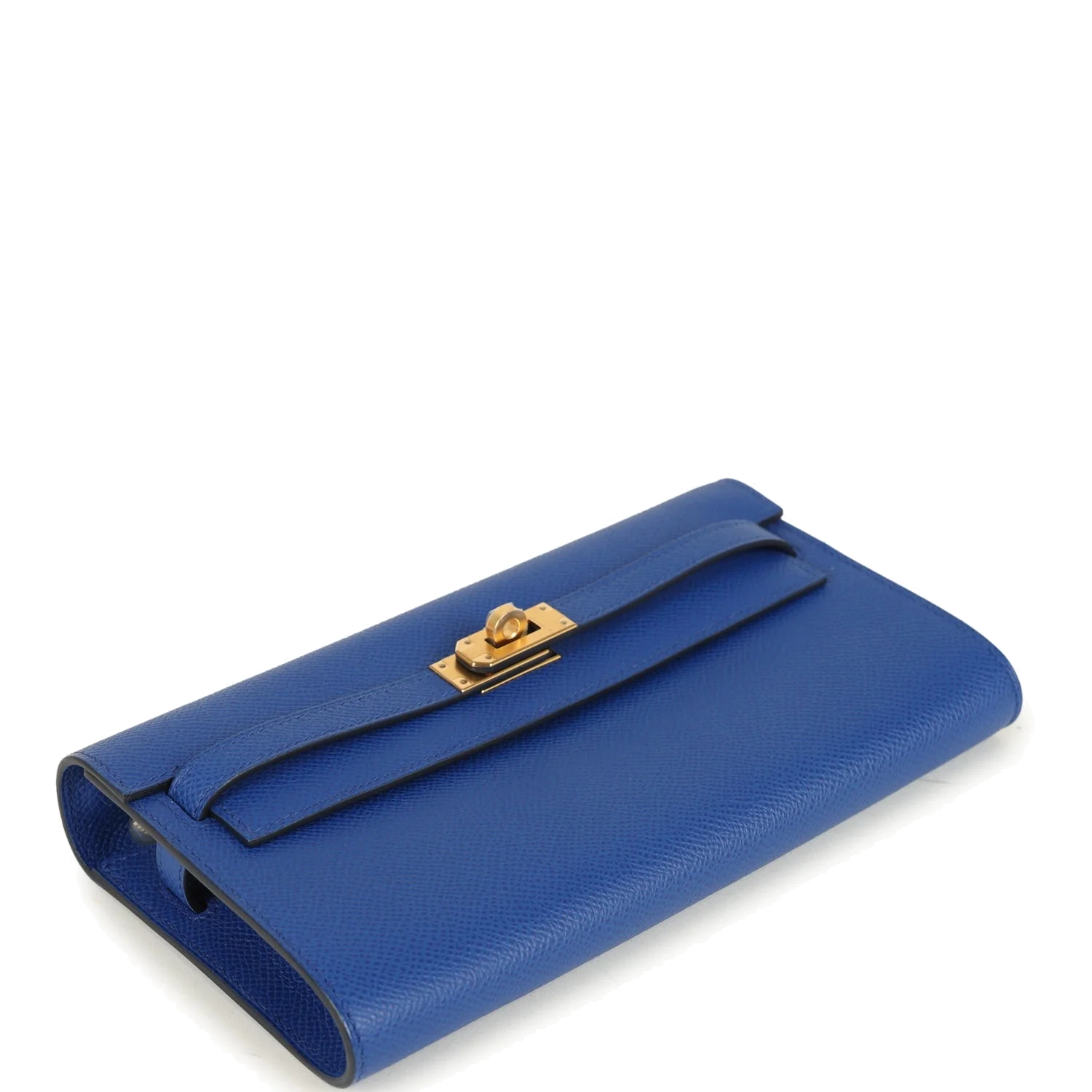 Hermes Kelly Wallet To Go Bleu Royal Epsom Gold Hardware — фото 7