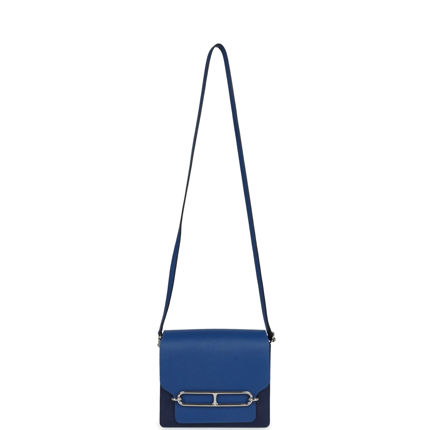 Hermes Mini Sac Roulis Bi-color Bleu Saphir and Bleu France Evercolor Palladium Hardware — фото 8