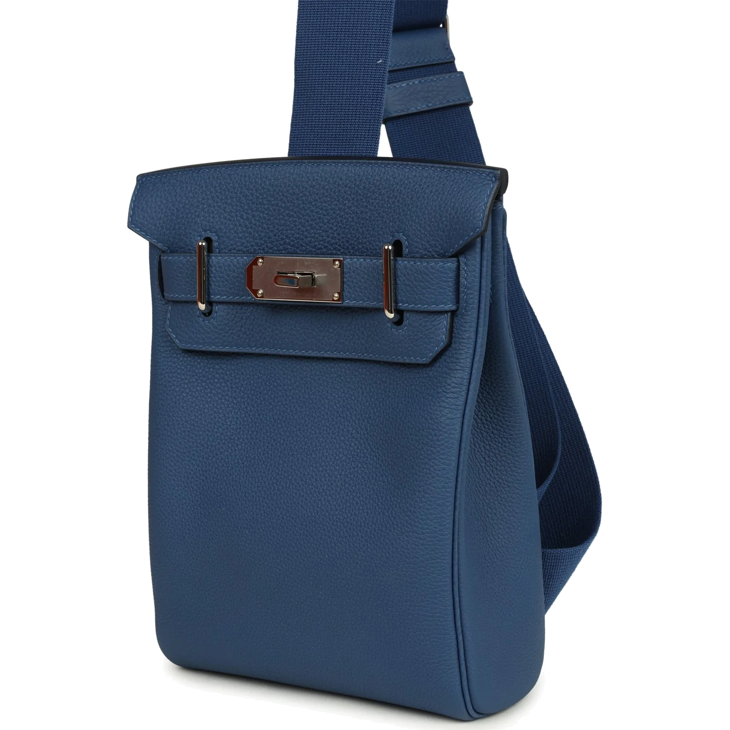 Hermes HAC A Dos PM Backpack Blue Tie Togo Palladium Hardware — фото 5