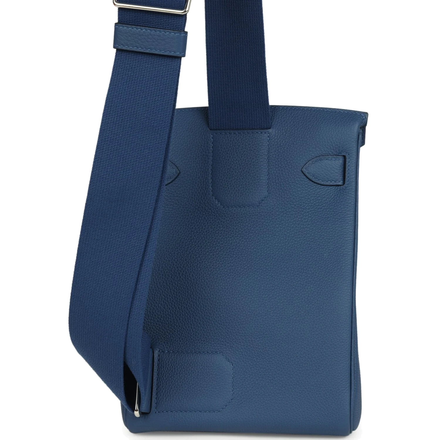 Hermes HAC A Dos PM Backpack Blue Tie Togo Palladium Hardware — фото 6