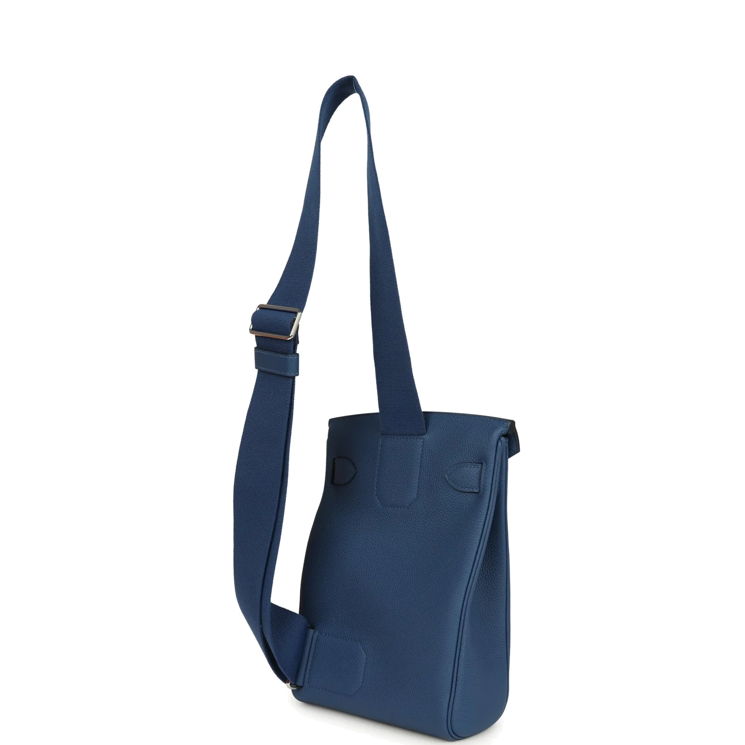Hermes HAC A Dos PM Backpack Blue Tie Togo Palladium Hardware — фото 7