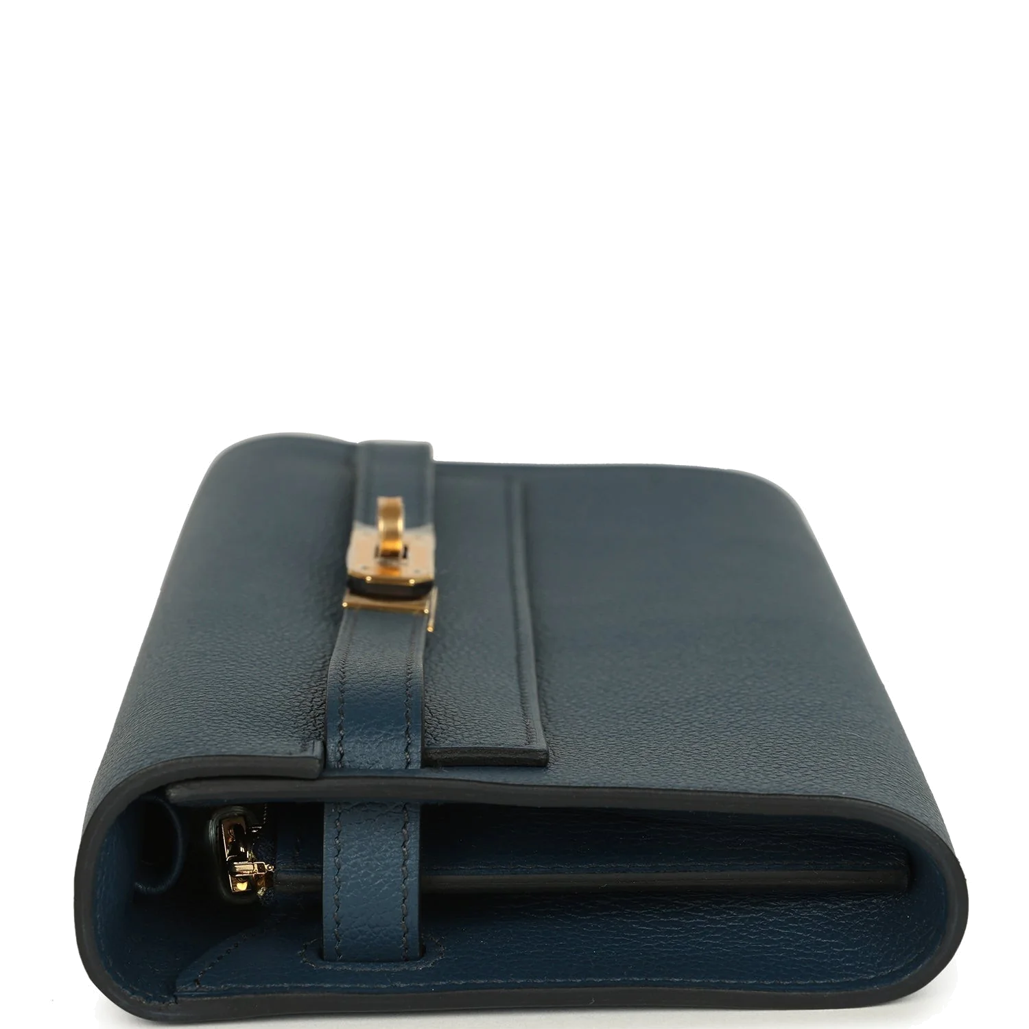 Hermes Kelly Wallet To Go Bleu De Prusse Evercolor Gold Hardware — фото 4
