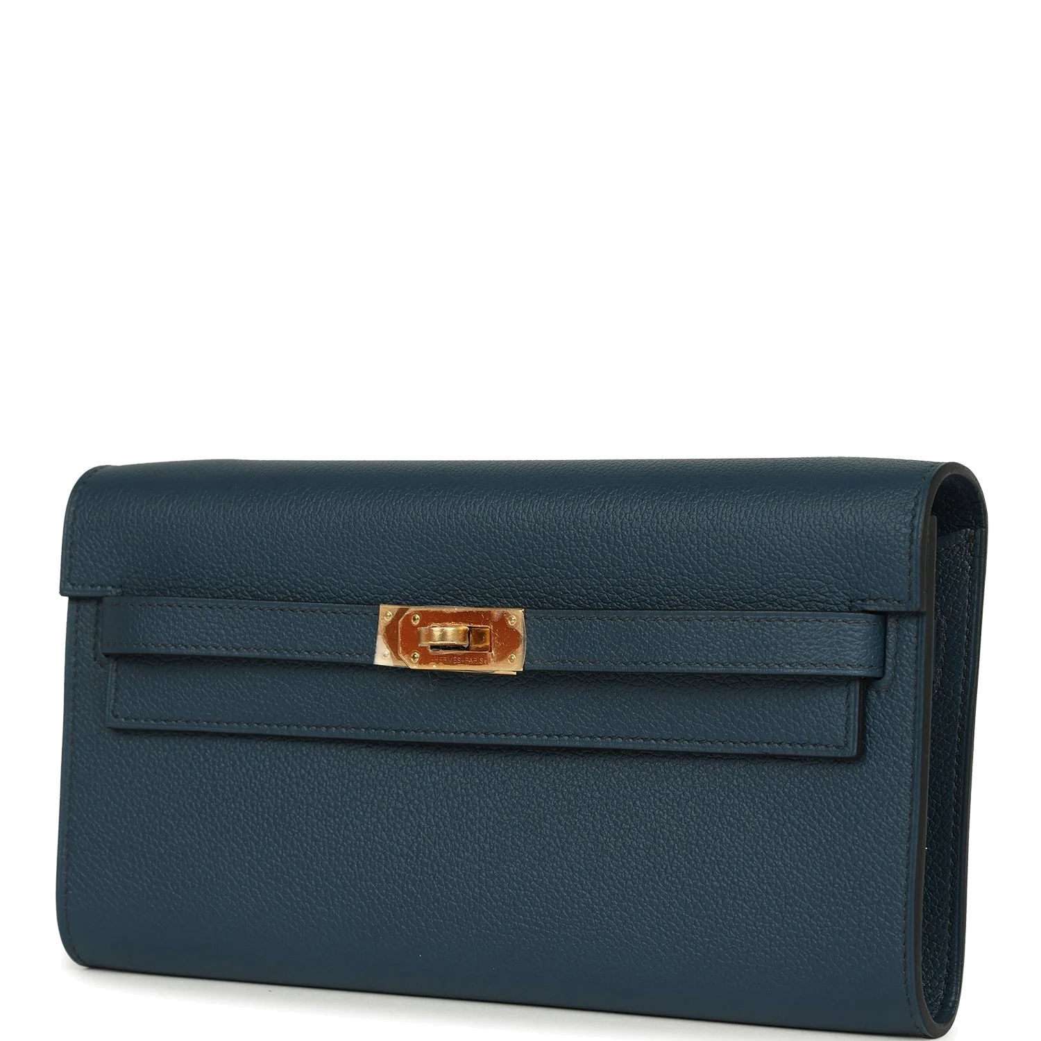 Hermes Kelly Wallet To Go Bleu De Prusse Evercolor Gold Hardware — фото 6