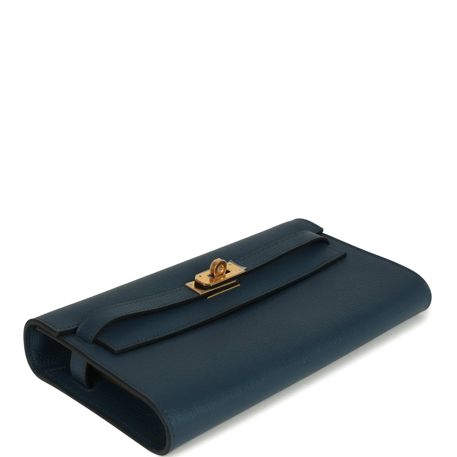Hermes Kelly Wallet To Go Bleu De Prusse Evercolor Gold Hardware — фото 7