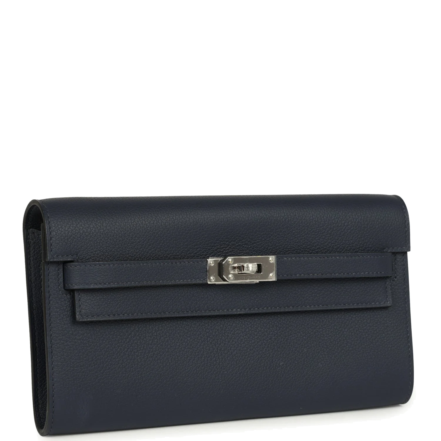 Hermes Kelly Wallet To Go Bleu Nuit Evercolor Palladium Hardware — фото 3