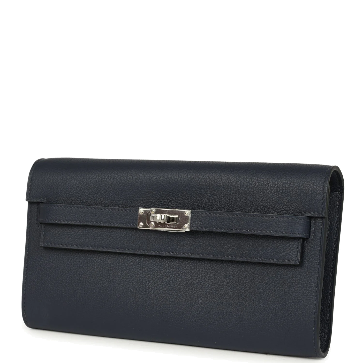 Hermes Kelly Wallet To Go Bleu Nuit Evercolor Palladium Hardware — фото 6