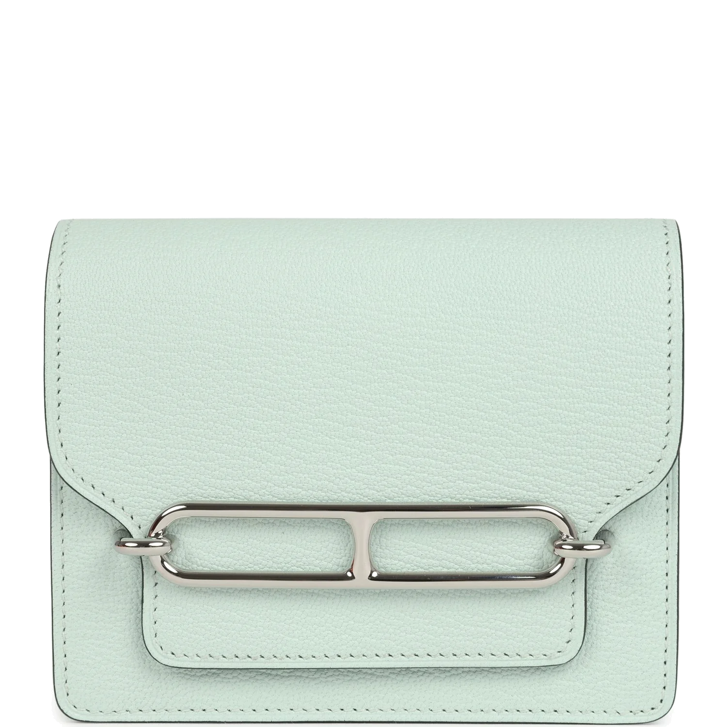 Hermes Roulis Slim Wallet Vert Peppermint Chevre Palladium Hardware — фото 2