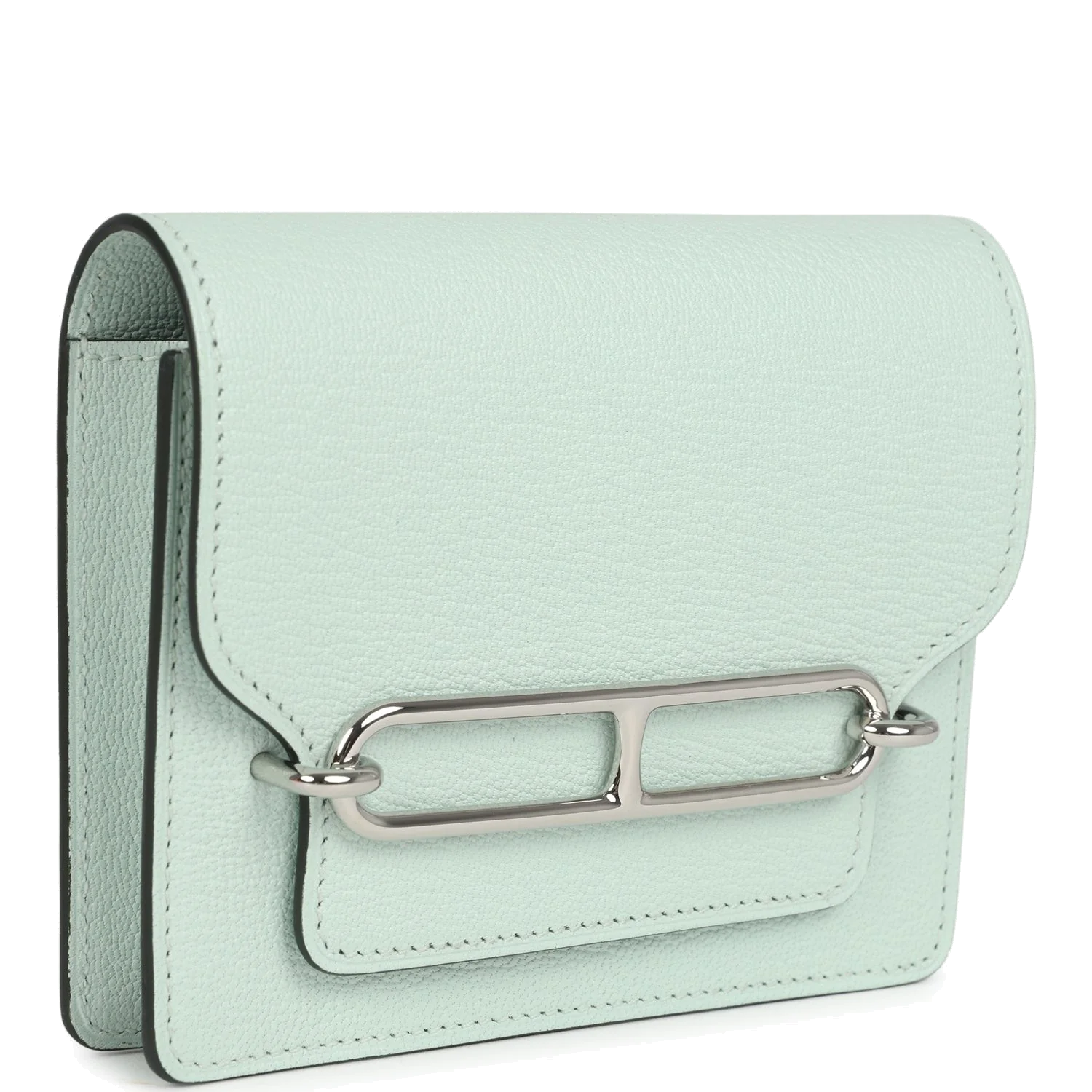 Hermes Roulis Slim Wallet Vert Peppermint Chevre Palladium Hardware — фото 3