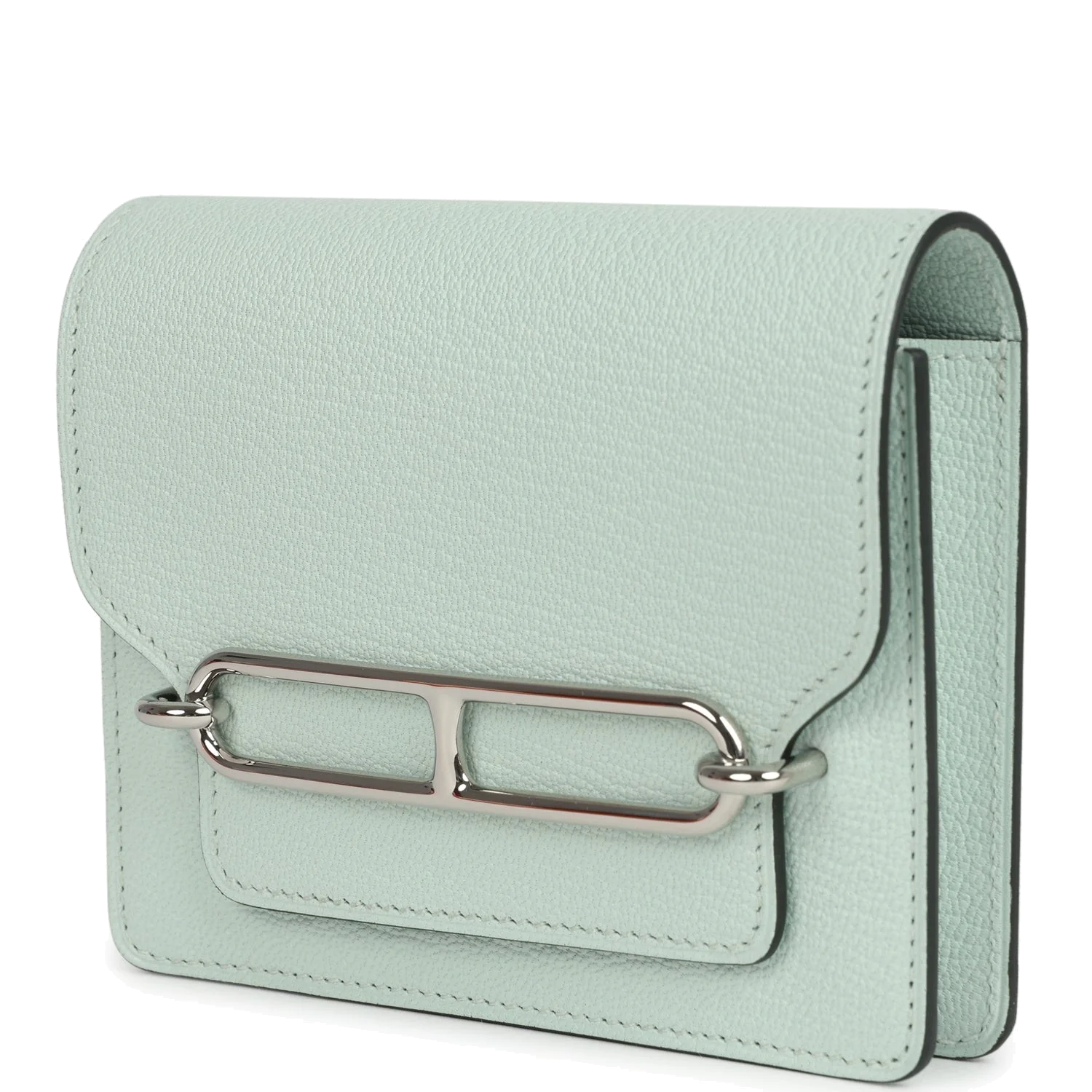 Hermes Roulis Slim Wallet Vert Peppermint Chevre Palladium Hardware — фото 6
