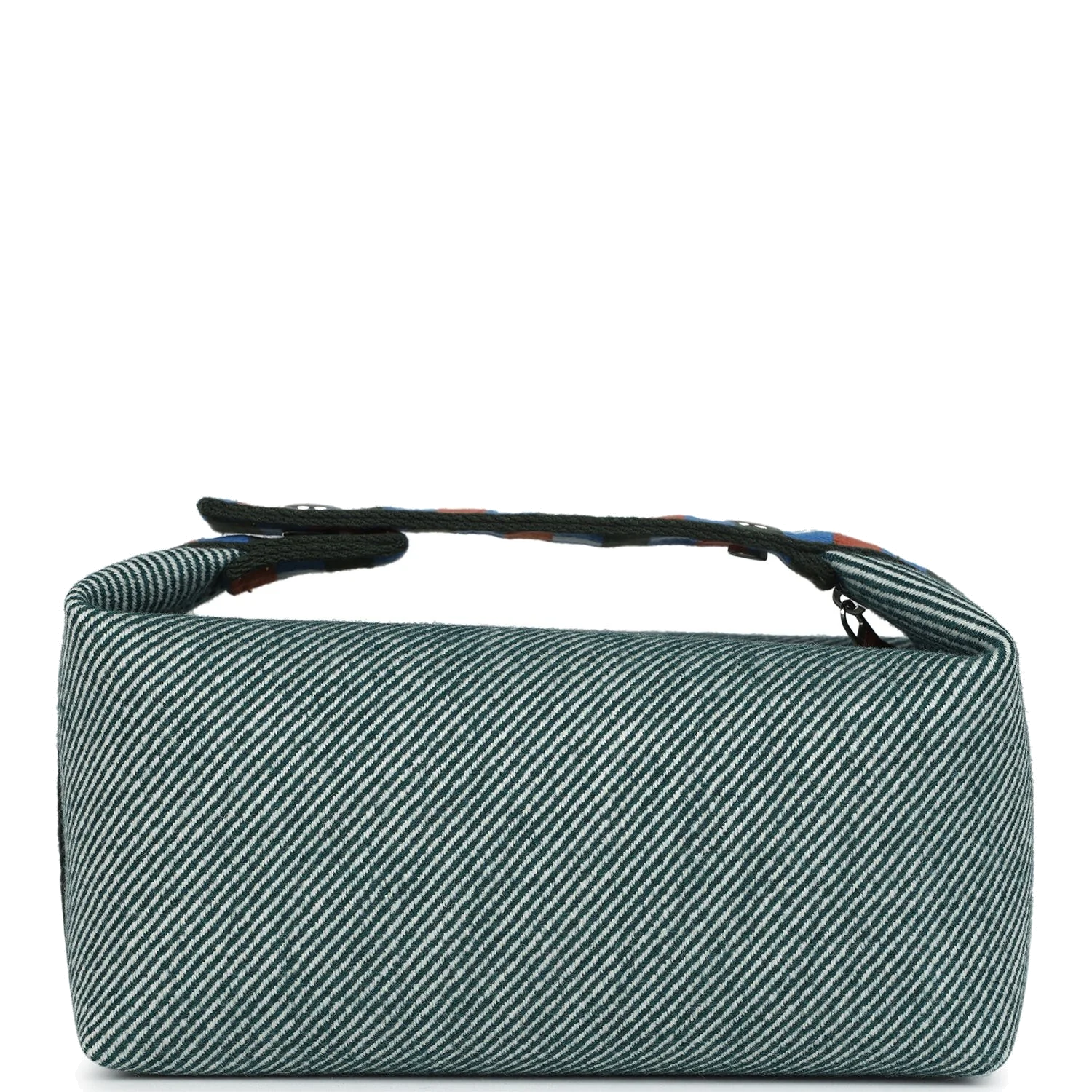 Hermes Bride-A-Brac Au Carre Case PM Vert Foret H Natte Canvas and Wool Palladium Hardware — фото 5