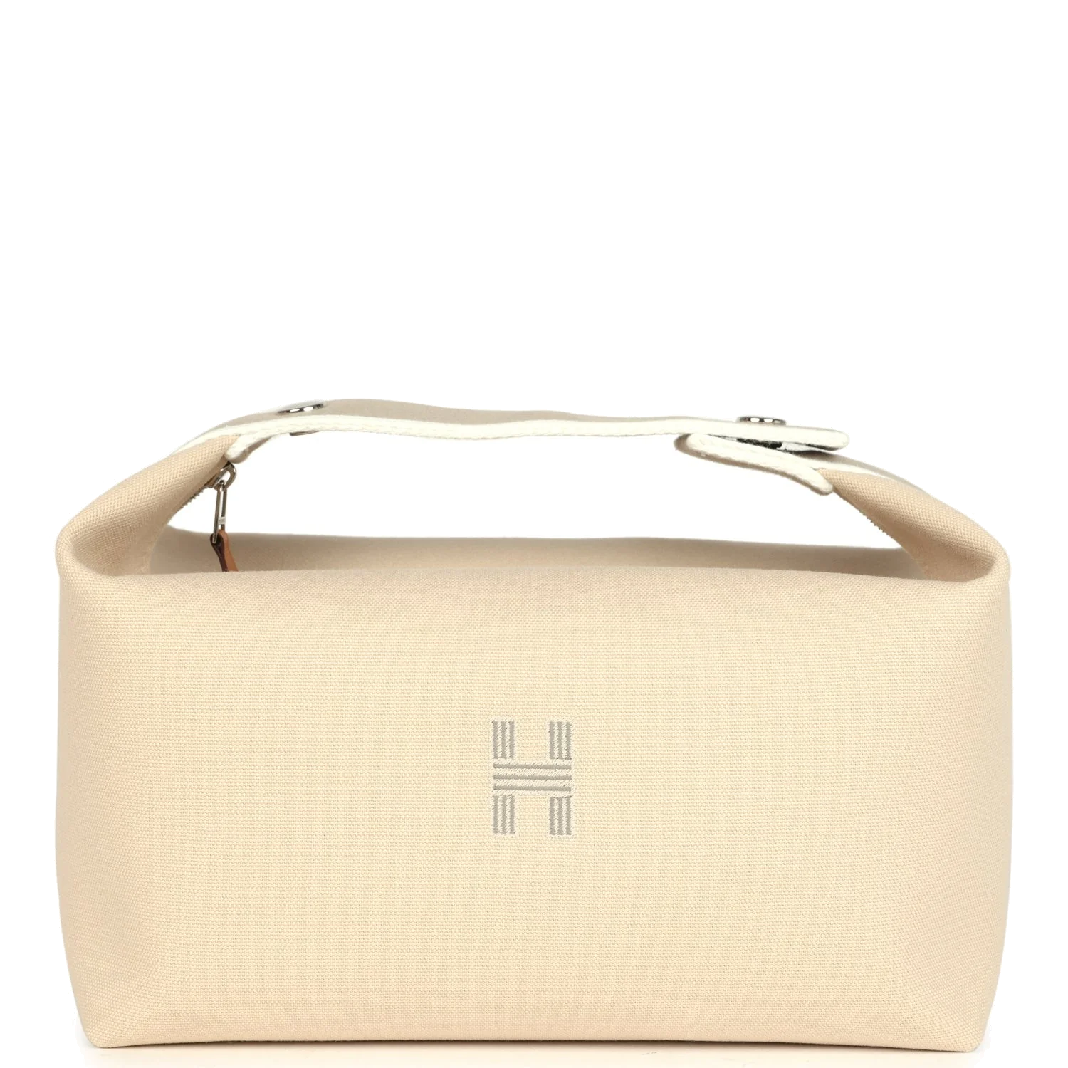 Hermes Bride-A-Brac Case GM Neutral Toile Canvas Palladium Hardware — фото 2