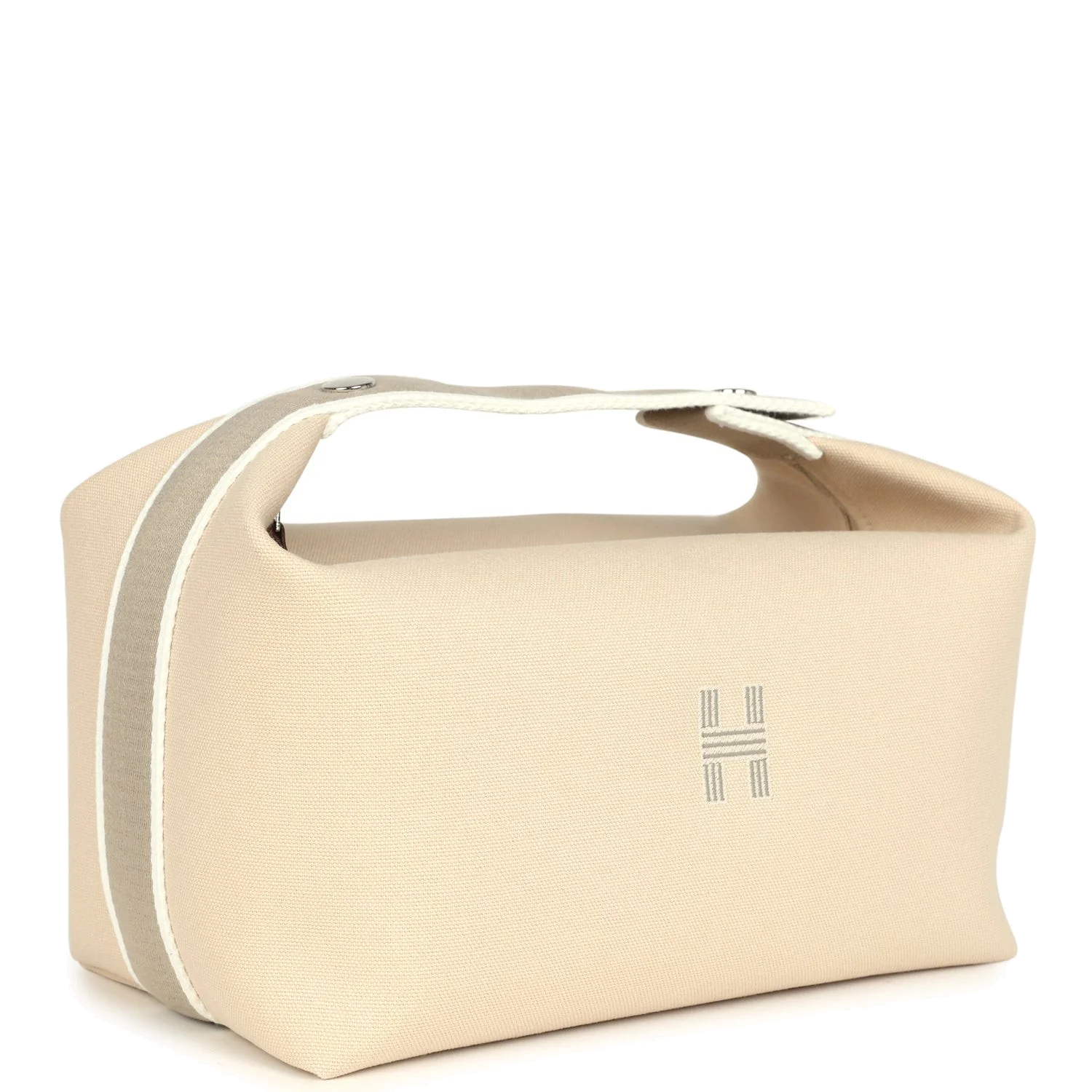 Hermes Bride-A-Brac Case GM Neutral Toile Canvas Palladium Hardware — фото 3