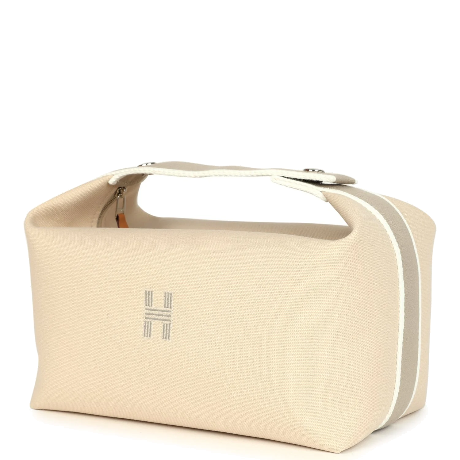 Hermes Bride-A-Brac Case GM Neutral Toile Canvas Palladium Hardware — фото 6