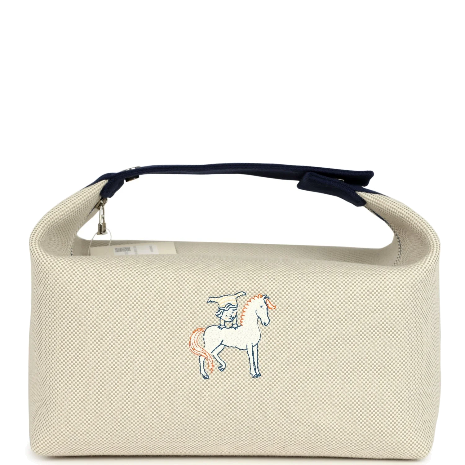 Hermes Bride A Brac Cabriole GM Gris Perle and Bleu Canvas Palladium Hardware — фото 2