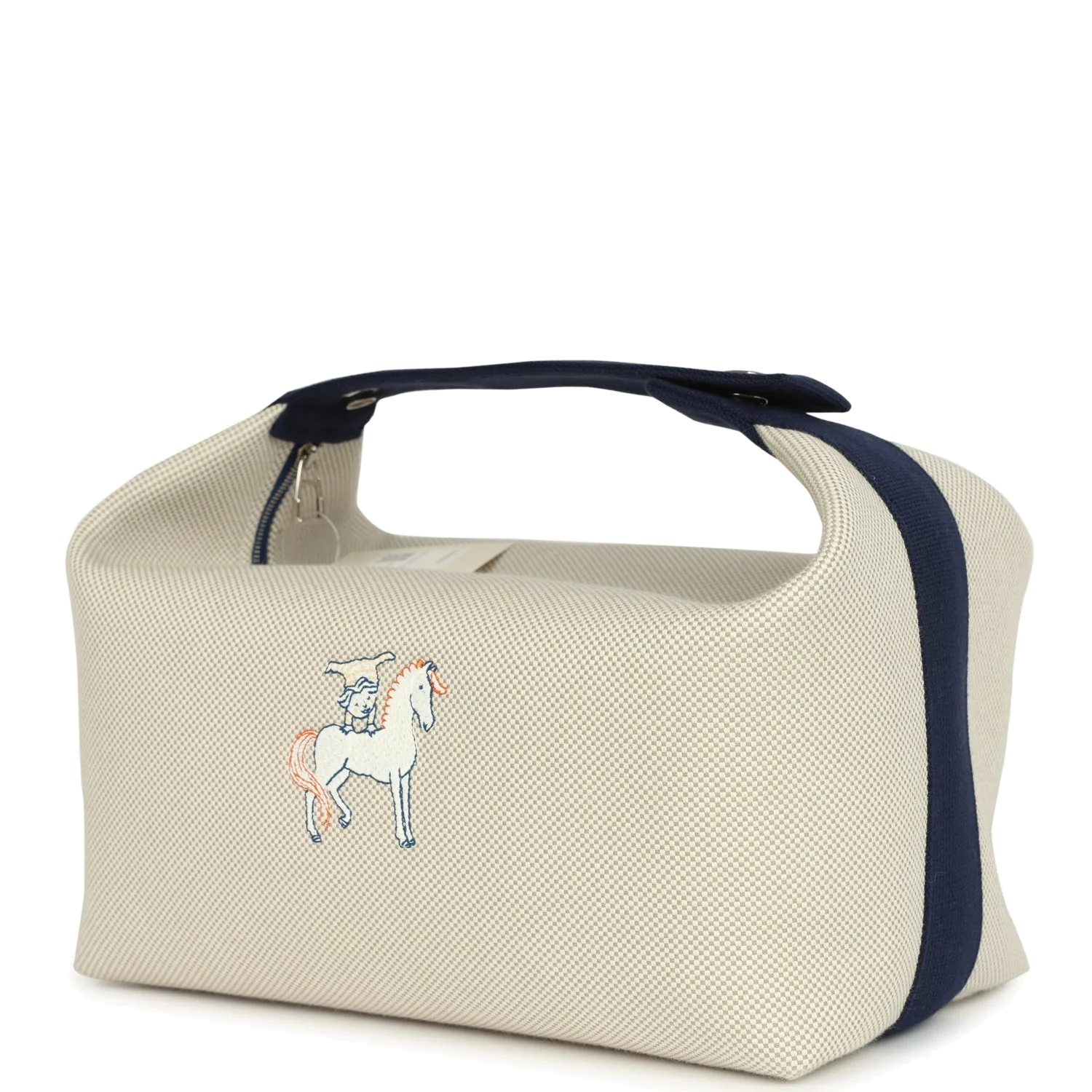 Hermes Bride A Brac Cabriole GM Gris Perle and Bleu Canvas Palladium Hardware — фото 6