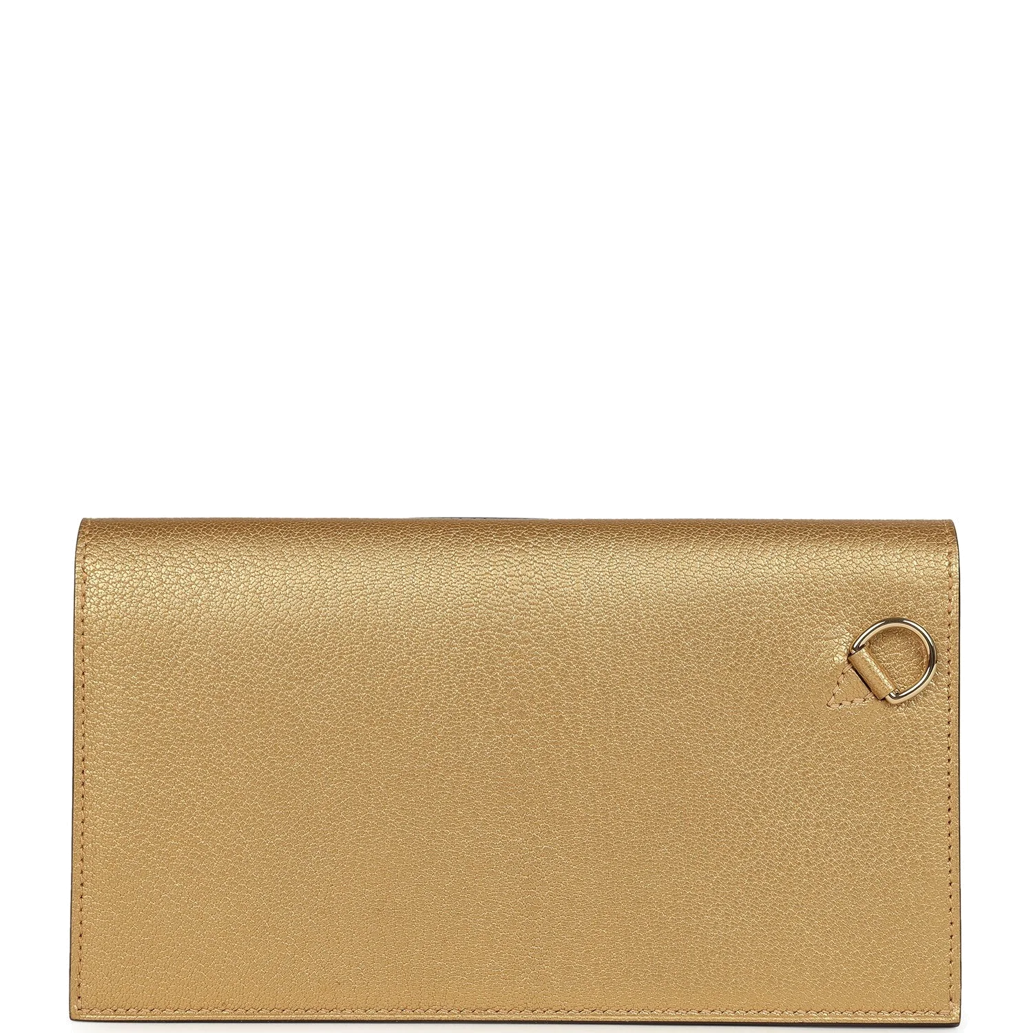 Hermes Kelly Pocket Long Wallet Dore Chamkilight Goatskin Permabrass Hardware — фото 5