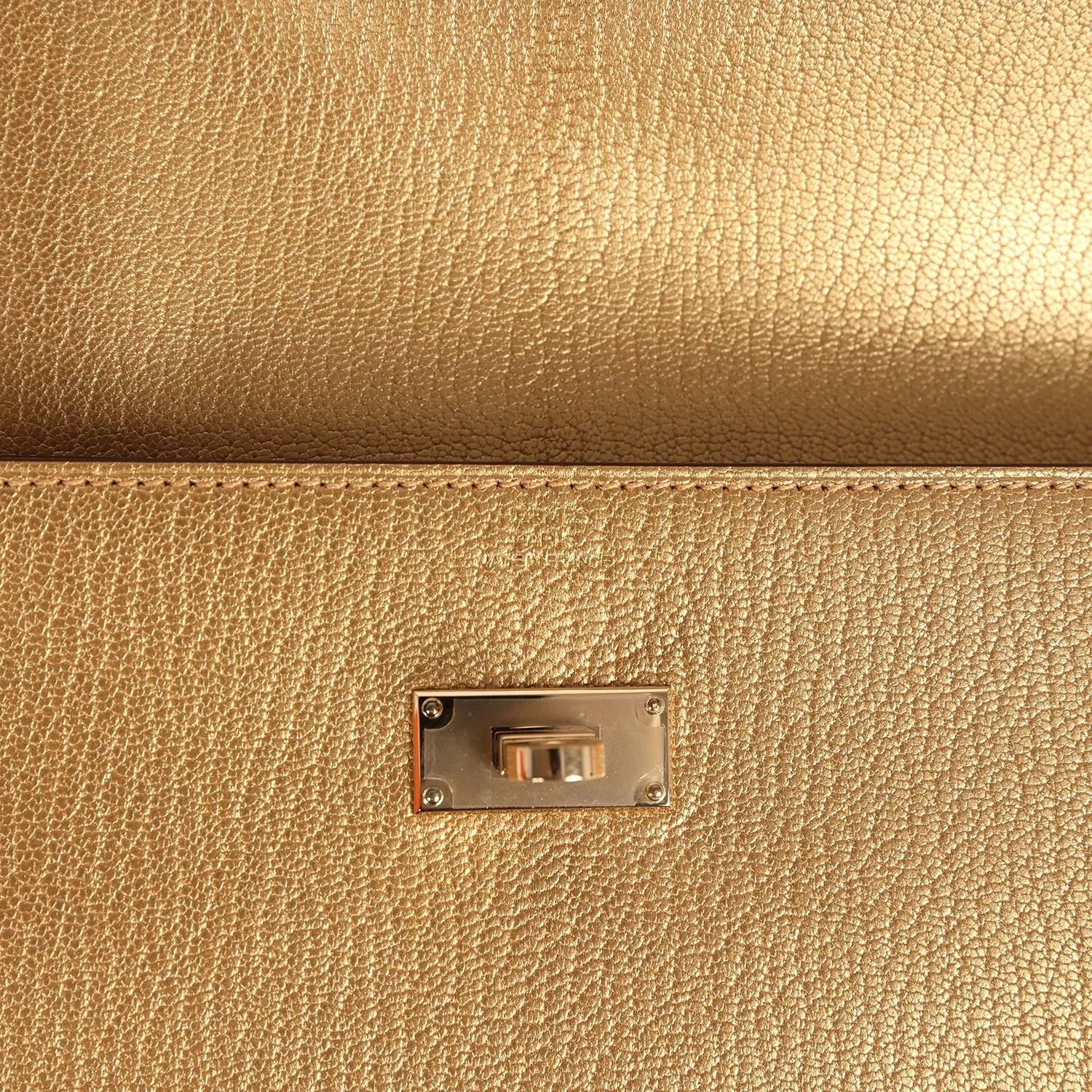 Hermes Kelly Pocket Long Wallet Dore Chamkilight Goatskin Permabrass Hardware — фото 8