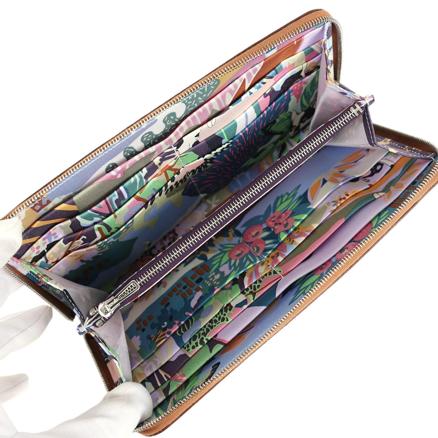 Hermes Silk'In Classique Long Wallet Gold Epsom Palladium Hardware — фото 8